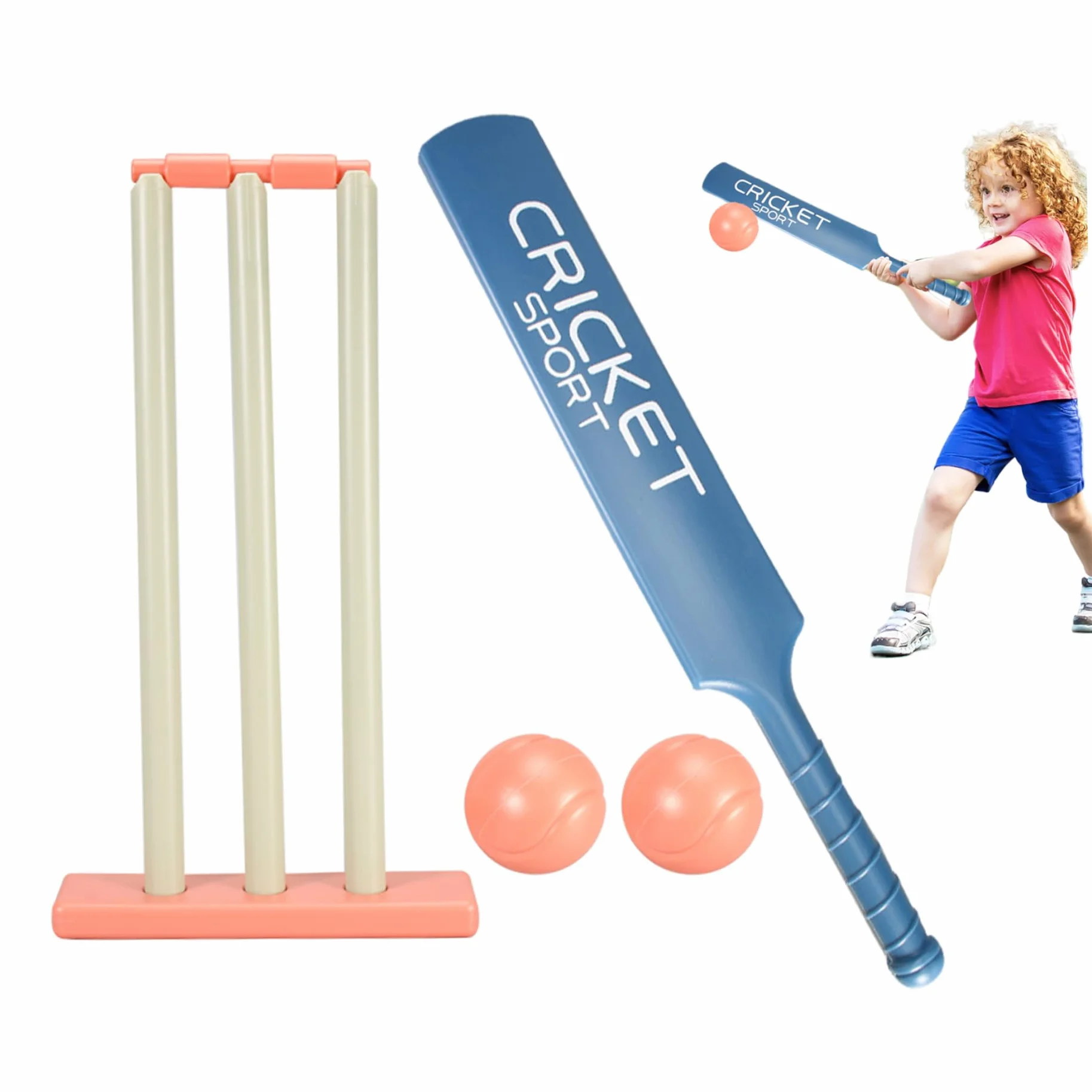 Yeory Ensemble de Cricket pour Enfants, kit de Cricket avec Batte d'abs, Ensemble d'arrière-Cour, Jeu 'Interaction Enfant pour Jardin