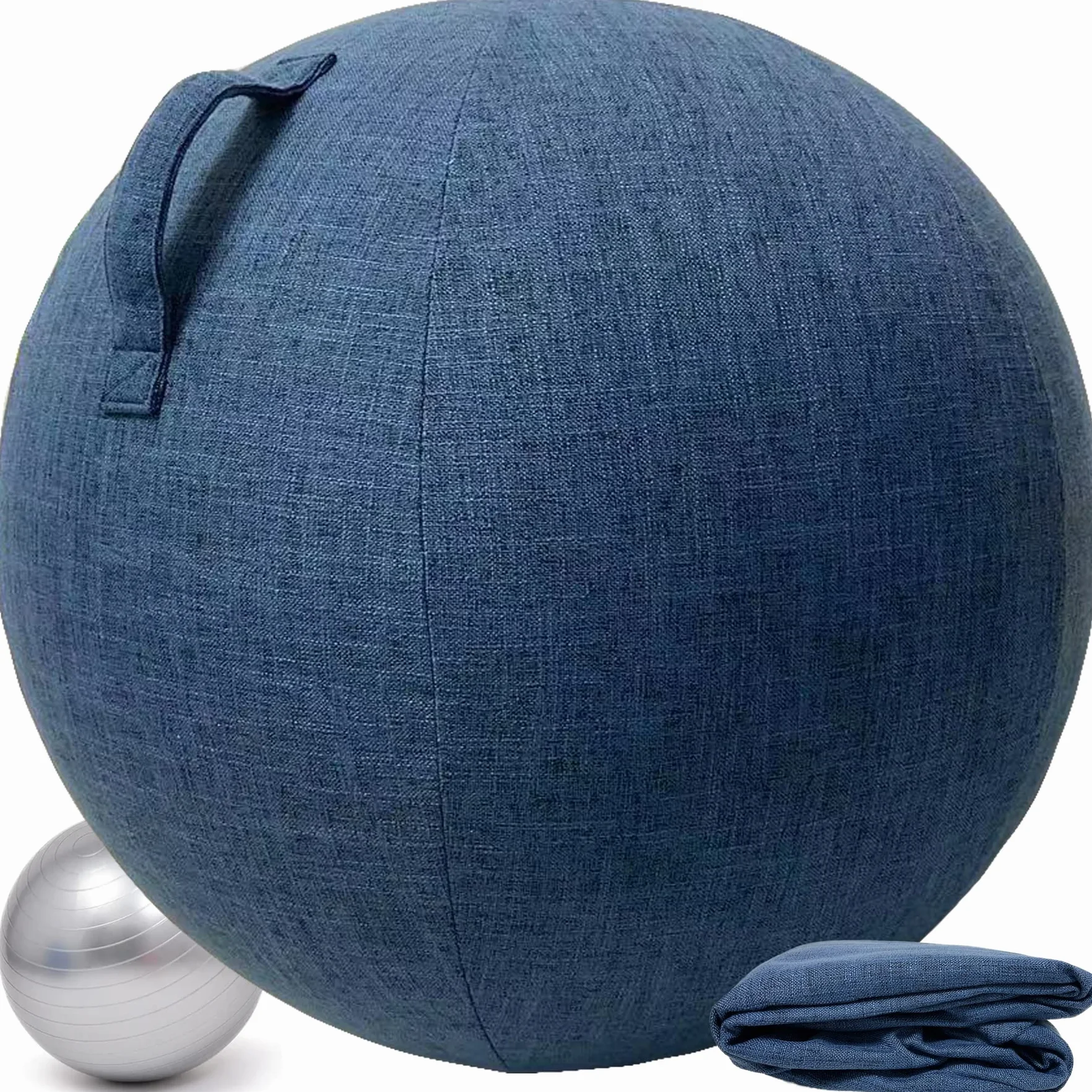 Ballon Bureau Siege Ballon Gym Ballon Bureau 55/65/75cm Ballon de Grossesse Chaise Ballon avec Housse de Protection Antidérapante Swiss Ball