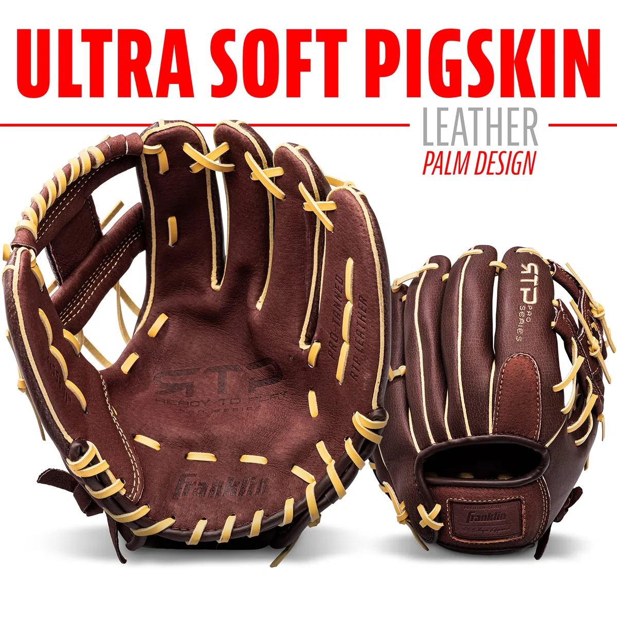 Franklin Sports RTP Pro Gant de Baseball pour Adulte et Adolescent Droite Camel