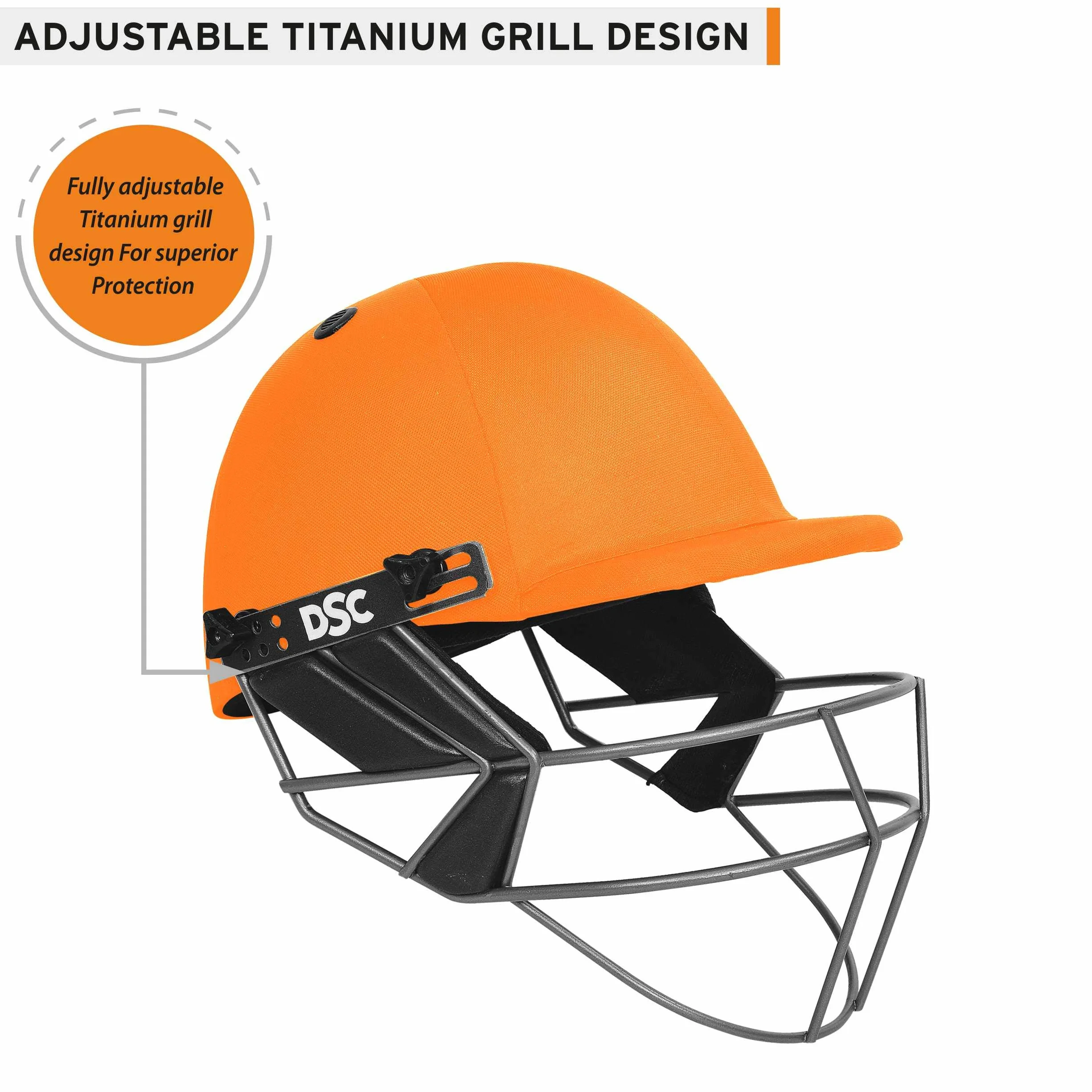 Fort 44 Lite Ti Casque de cricket homme grille réglable titane poids léger