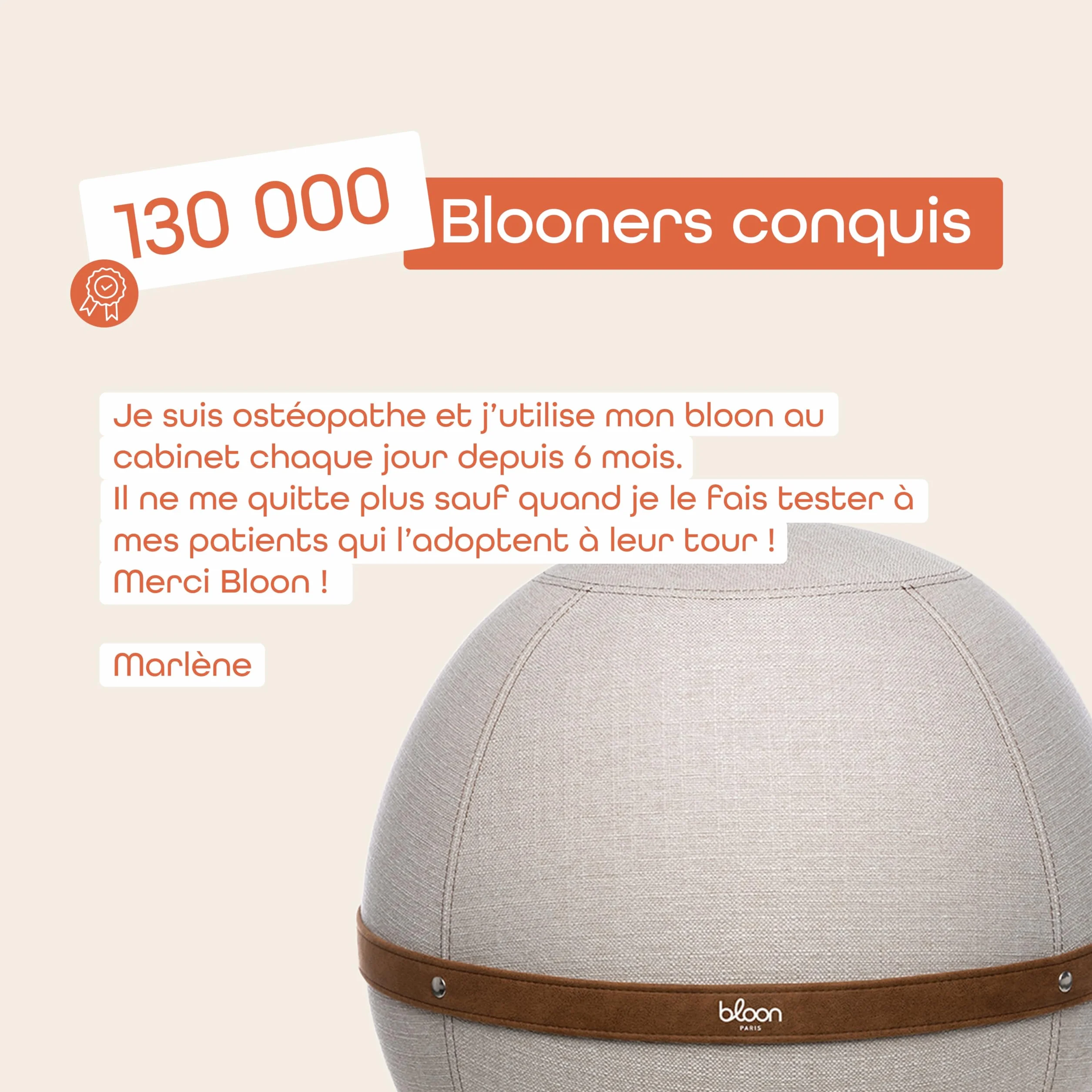 Bloon Siège Ballon Bureau Ergonomique Premium| Déperlant, Anti Mal de Dos, Anti-dérapant, Anti-tâches & Ultra-résistant | Fait à la Main au Portugal | Couleur Gris Silice | 55 cm