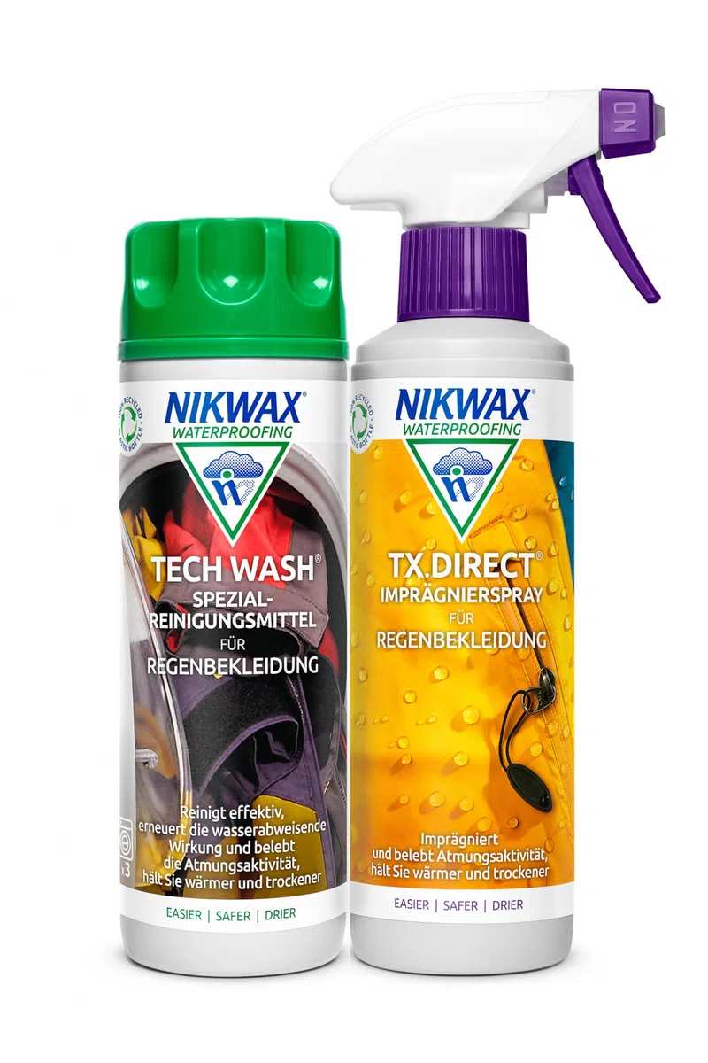 Nikwax Tech Wash+TX-Direct Lot de 2 Sprays de 300 ML Lessive pour vêtements Unisexe, Transparent, Taille Unique