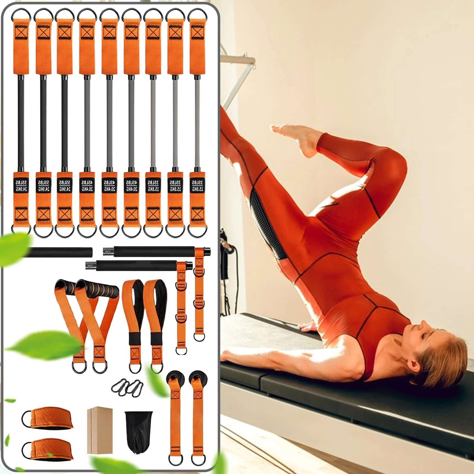 Kit Barre Pilates,Équipement de Renforcement Musculaire - Matériel de Musculation pour Squats Maison Niveaux Épaules Cou Taille