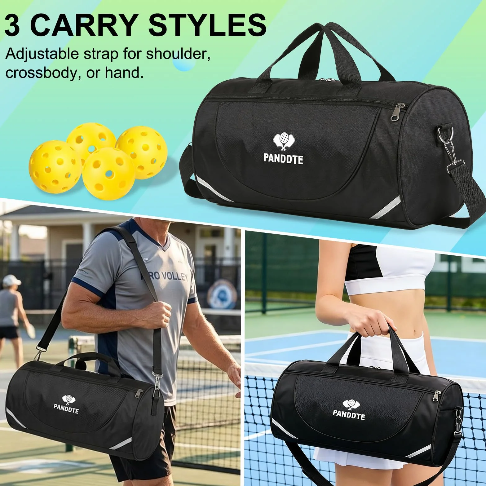 Raquettes Pickleball Set 4 Pièces, Kit Pickleball Complet avec Sac et Balles, Paddles Fibre de Carbone Légères, pour Débutant et Intermédiaire, Intérieur Extérieur