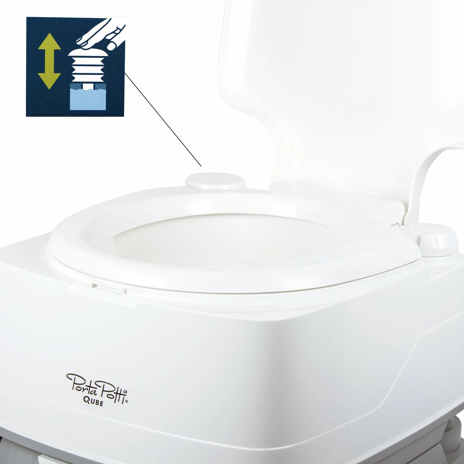 Thetford Porta Potti Qube 165 Toilettes de Camping Réservoir 21 l Hauteur d'assise Naturelle