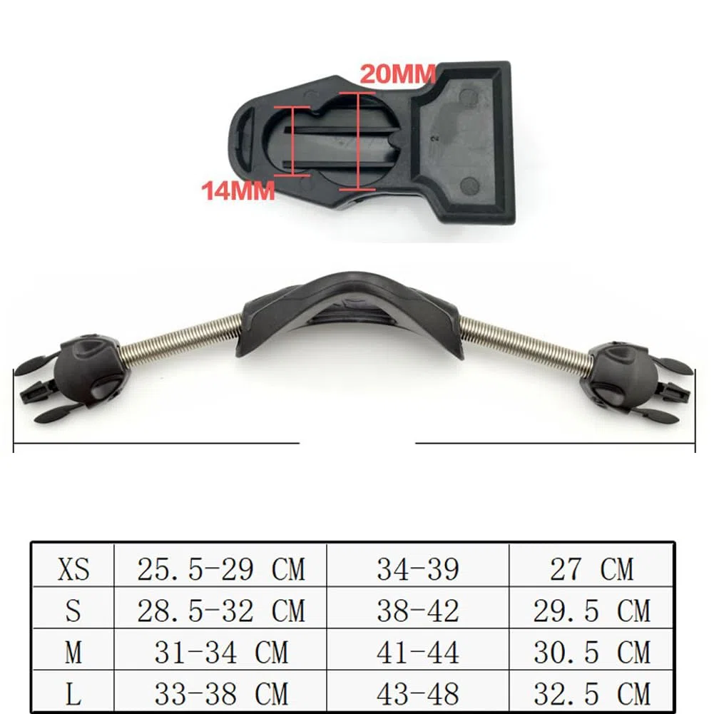 Lot de 2 sangles de plongée Bungee Straps EBS - Portables - En acier inoxydable - Résistantes à l'eau de mer - Sangles antidérapantes - Bonne résistance - Pour aileron Cressi, Mares - Noir