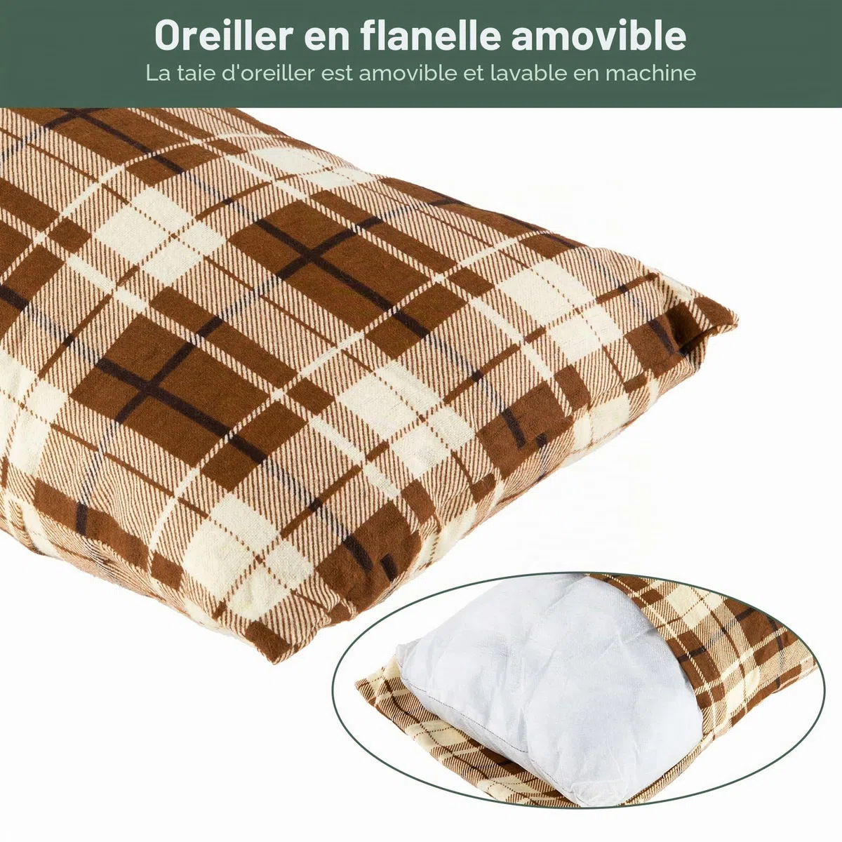 BISINNA Sac de Couchage 3 Saisons XXL en Flanelle avec Oreiller pour Adultes Chaud et imperméable pour la randonnée, Le Camping intérieur et extérieur, avec Sac de Compression