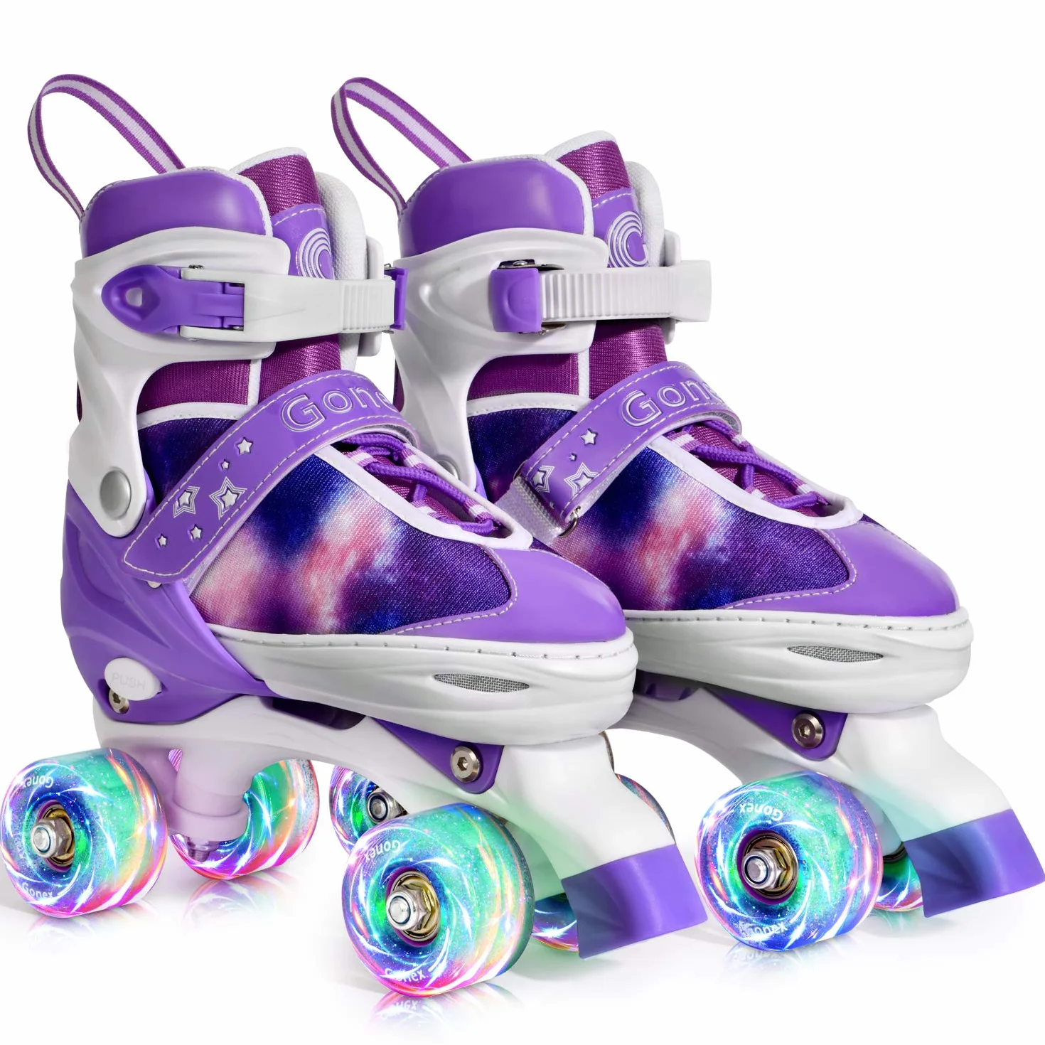 Gonex Rollers Enfant Réglables Quad à Roues Éclairées pour Filles Débutants