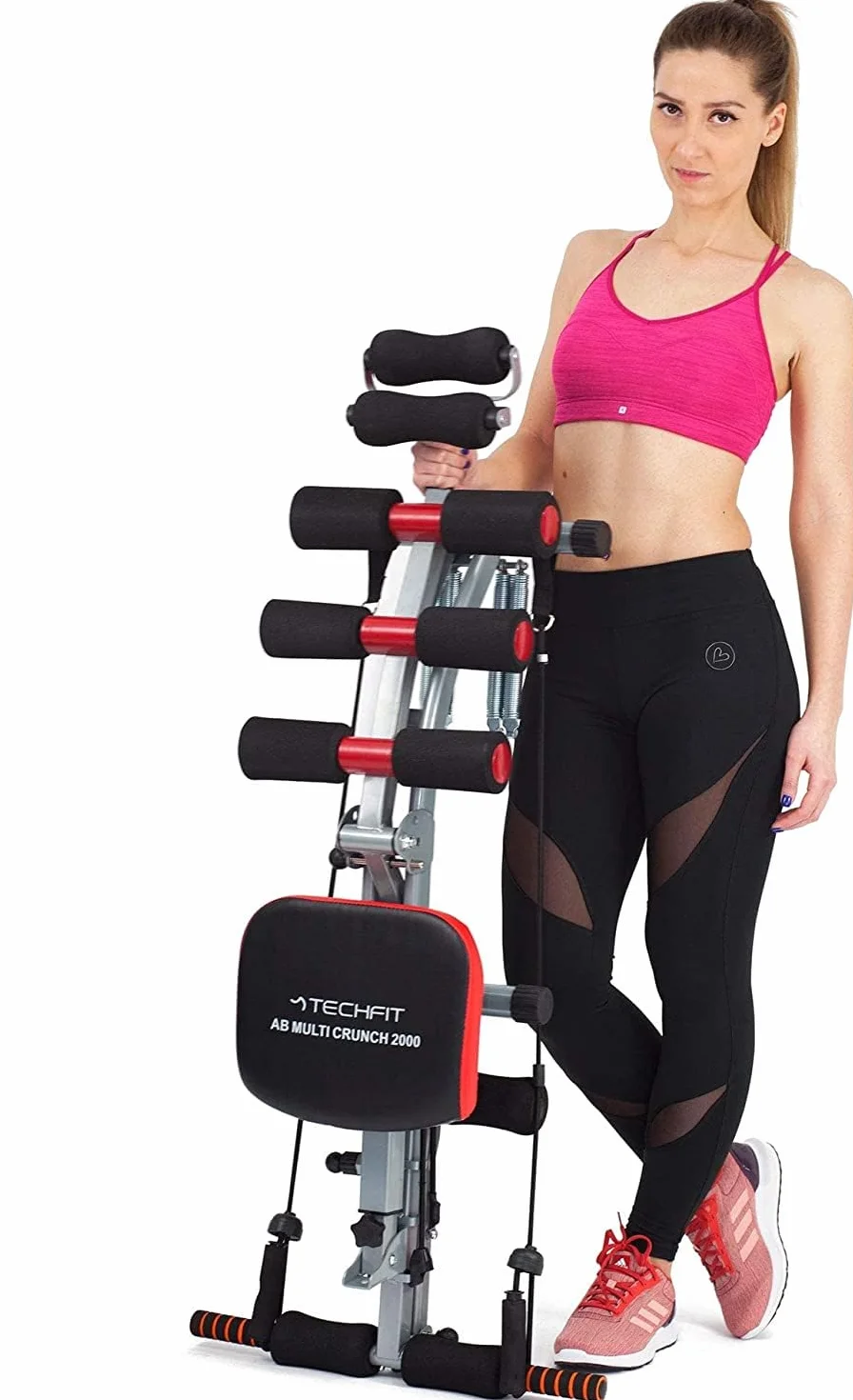 TechFit Abdos Musculation Bench, All Crunch, Multifonction 6 en 1 Banc Abdominaux de Gym Pliant Équipement de Fitness Vertical, Banc de Musculation Pliable d'entraînement complet du corps