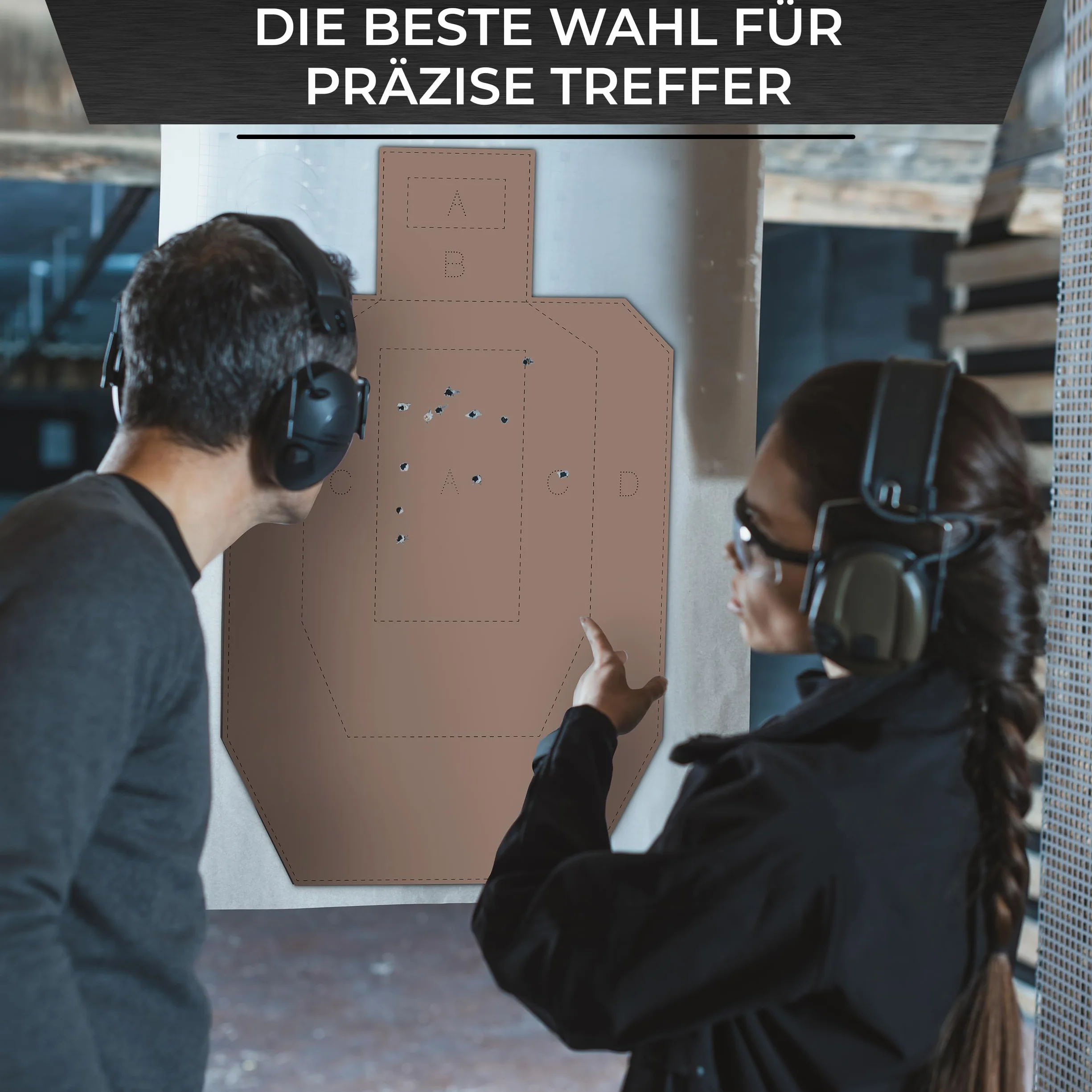 X-Targets USPSA/IPSC Metric Disque de compétition/carton ondulé Marron/Blanc Format 46 x 76 cm