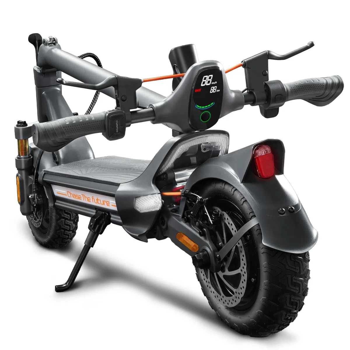 Trottinette Électrique Adulte CUNFON RS500/RZ800/RZ1000, Anti-vol Empreinte, Pneus 9,5/10/10,5 Pouces, Batt 36/48V 10.4/13/18/24Ah, Freins Disque+Électronique, Autonomie 25-80km, Charge Max 120-190kg