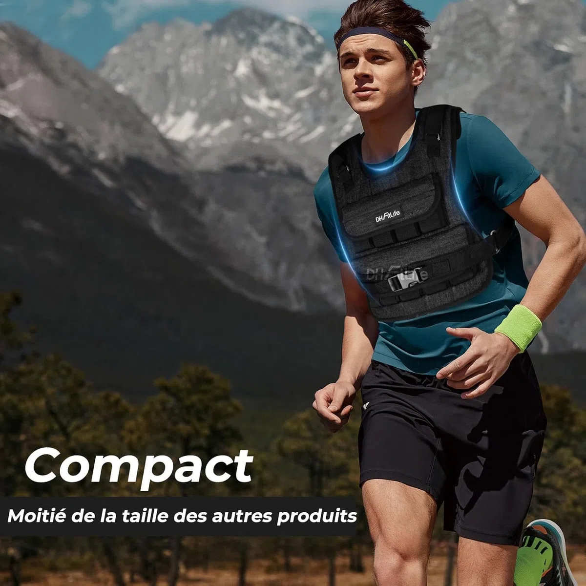 DH FitLife Gilet Lesté Réglable 10 KG/20KG Compact et Stable pour Le Renforcement Musculaire et La Musculation | Weighted Vest | Gilet de Course pour Homme et Femme