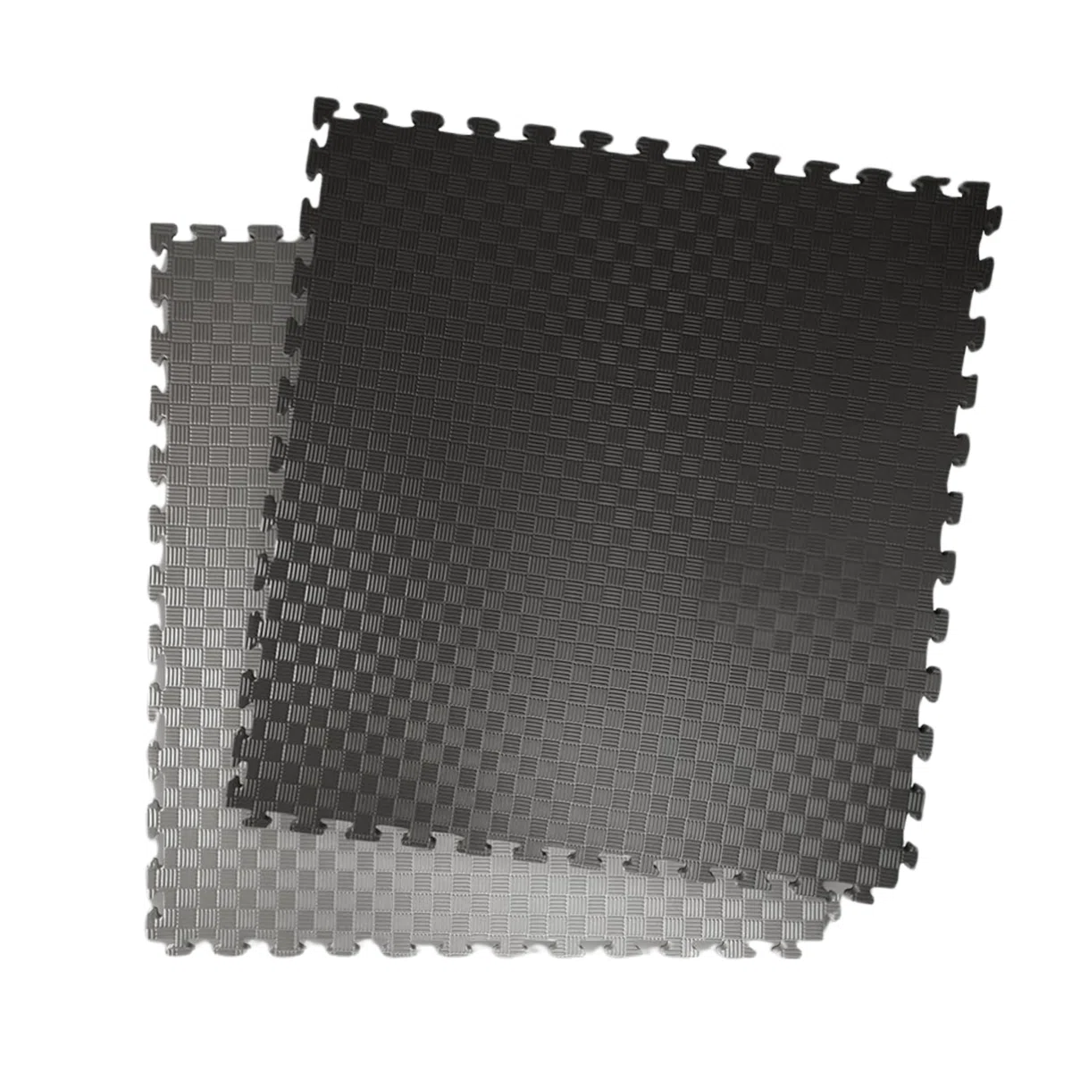 Tapis de sol en tatami pour salle de sport puzzle, épaisseur 4 cm, 1 dalle tatami 100x100 cm, Sol en Eva pour salle de sport, Sol anti-traumatisme (Noir/Gris)