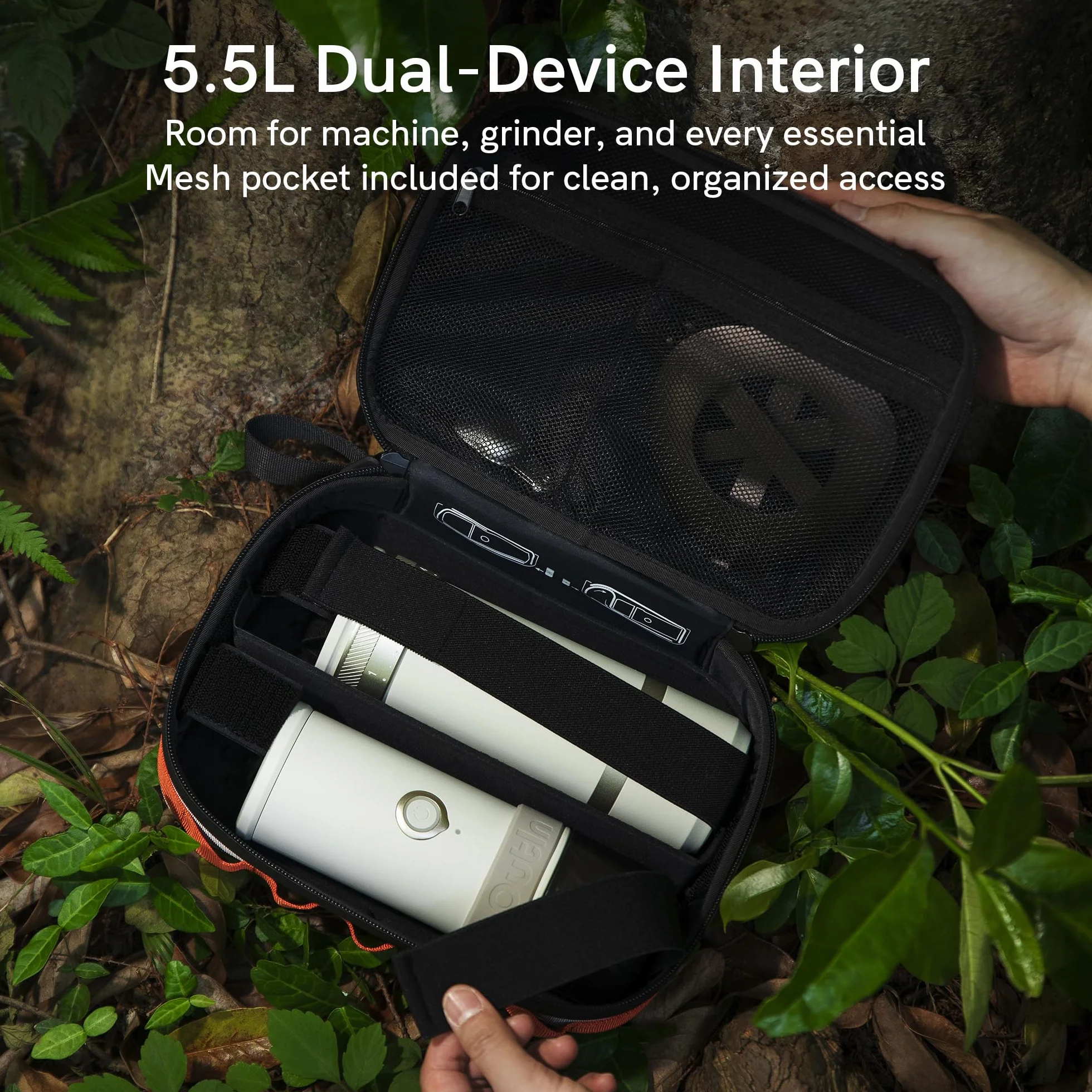 OutIn Étui de Protection EVA Plus, Compatible Double Appareil – Étui Rigide de Voyage, Imperméable & Anti-Saleté, Organiseur Outdoor avec Sangles Internes, pour OutIn Nano, Mino & Fino