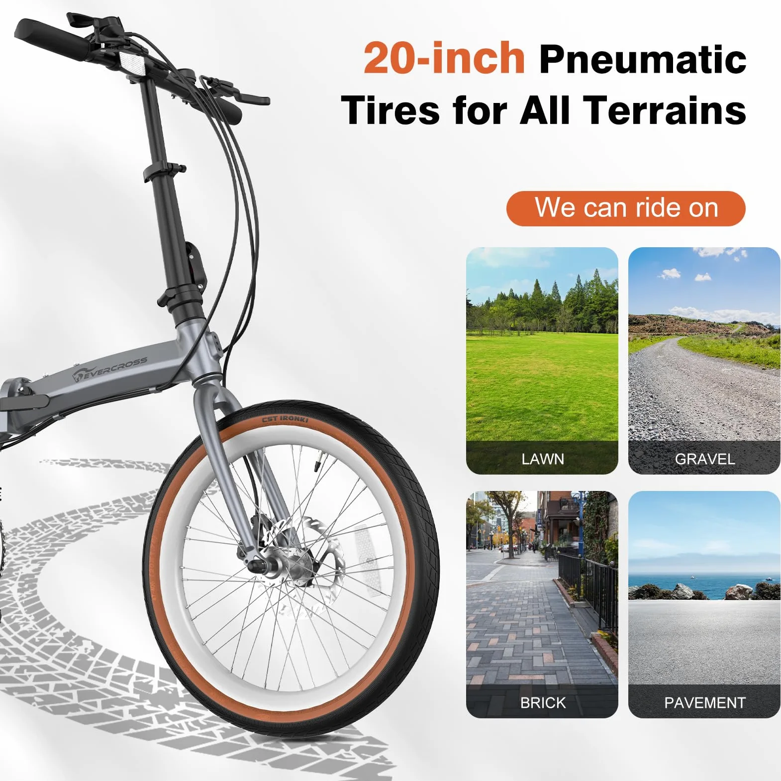 EVERCROSS EM1 Vélo Pliant pour Adultes et Adolescents dès 12 Ans – Roues 20", 7 Vitesses, Double Freins à Disque, Cadre en Aluminium Léger, Poids 12,7 kg, Bike Urban aux Tailles 150-185 cm