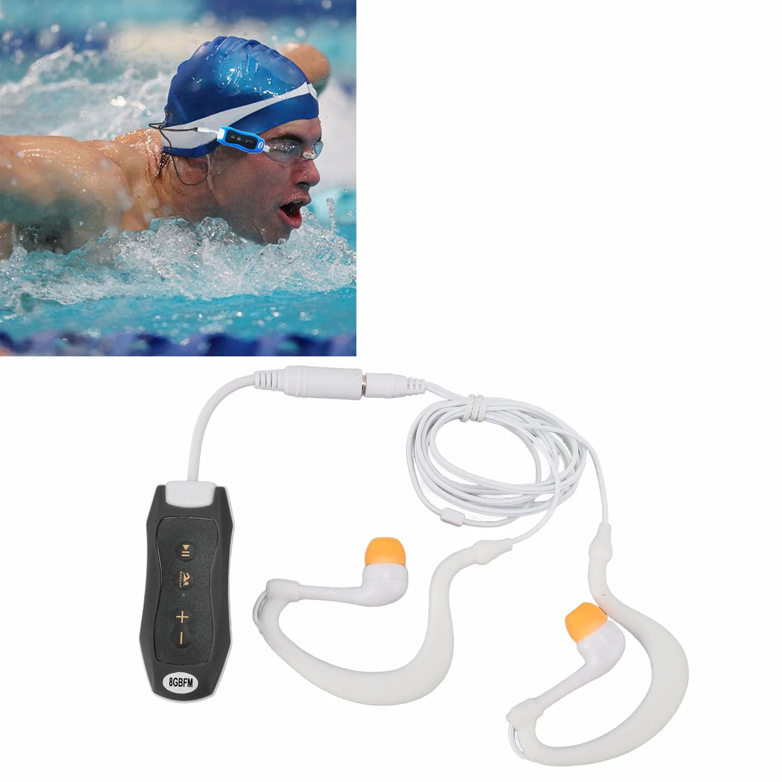 Lecteur MP3 étanche IPX8 8 Go pour Natation Plongée Course