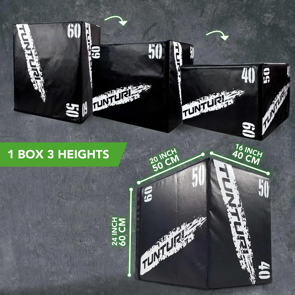 Tunturi boîte Plyo Boxde Fitness EVA 40 x 50 x 60 cm Noir