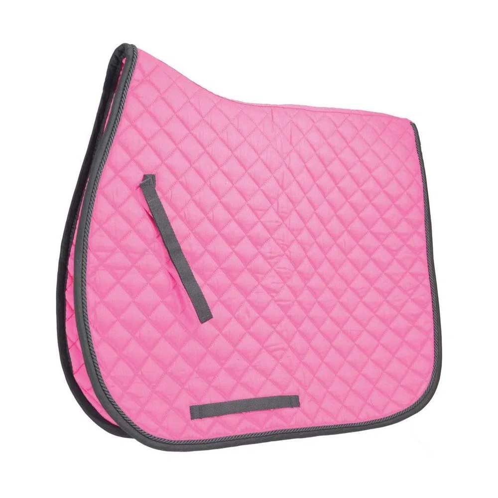 vitesse hy Pro Selle Tapis - Rose avec Cordon Noir Binding - Pony