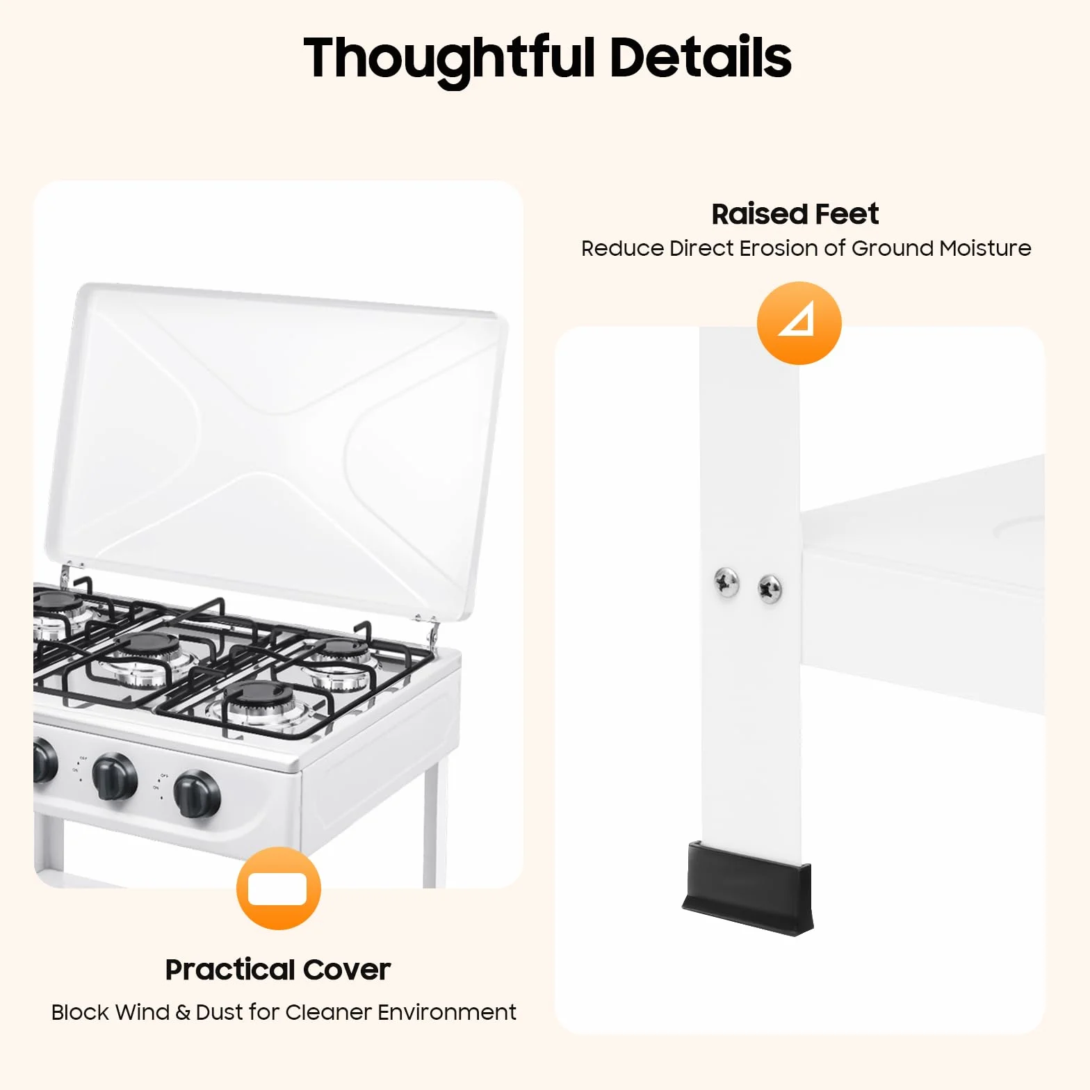 Cuisinière à Gaz Naturel Autoportante Avec 5 BrûLeurs, Avec éTagère à 2 étages, 4 Housses De Protection Contre La Poussière, CuisinièRe à Gaz Portable, Pour Camping Camping-Car Maison (5 BrûLeurs)