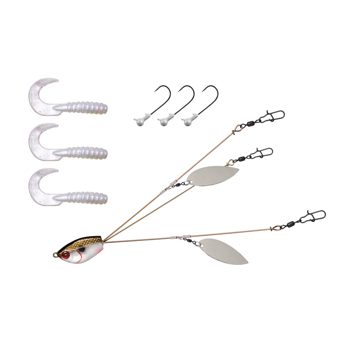 Yum Yumbrella Flash Mob Junior ultraléger en Saule Lame Multi-lure Rig