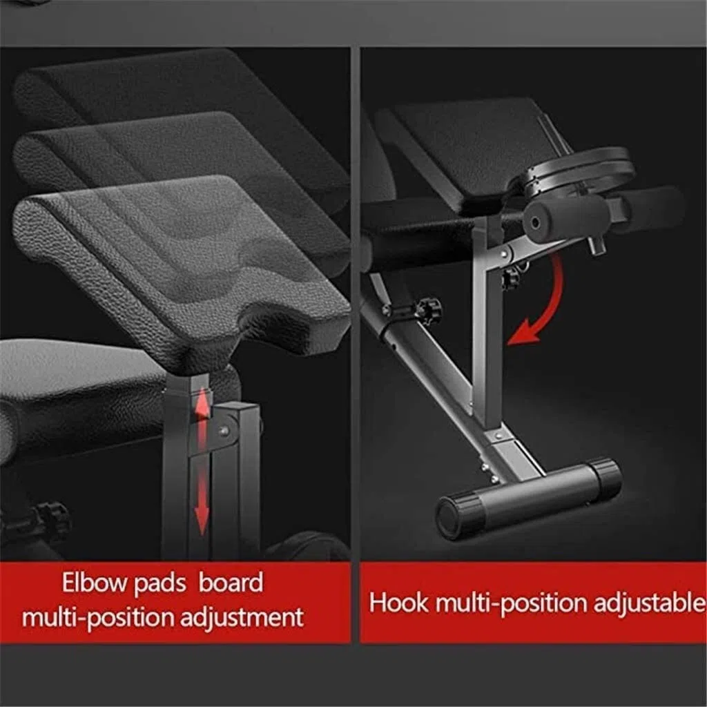 Banc d'haltères, machine à coups de pied, chaise de prêtre, tabouret romain, banc multifonction, bancs réglables, planche abdominale de presse, équipement de fitness pliable à domicile, commerc