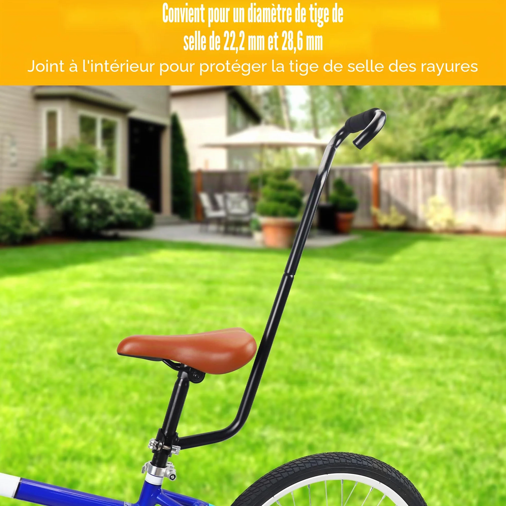 ZUKKA Barre de poussée d'entraînement de vélo pour enfant en alliage d'aluminium