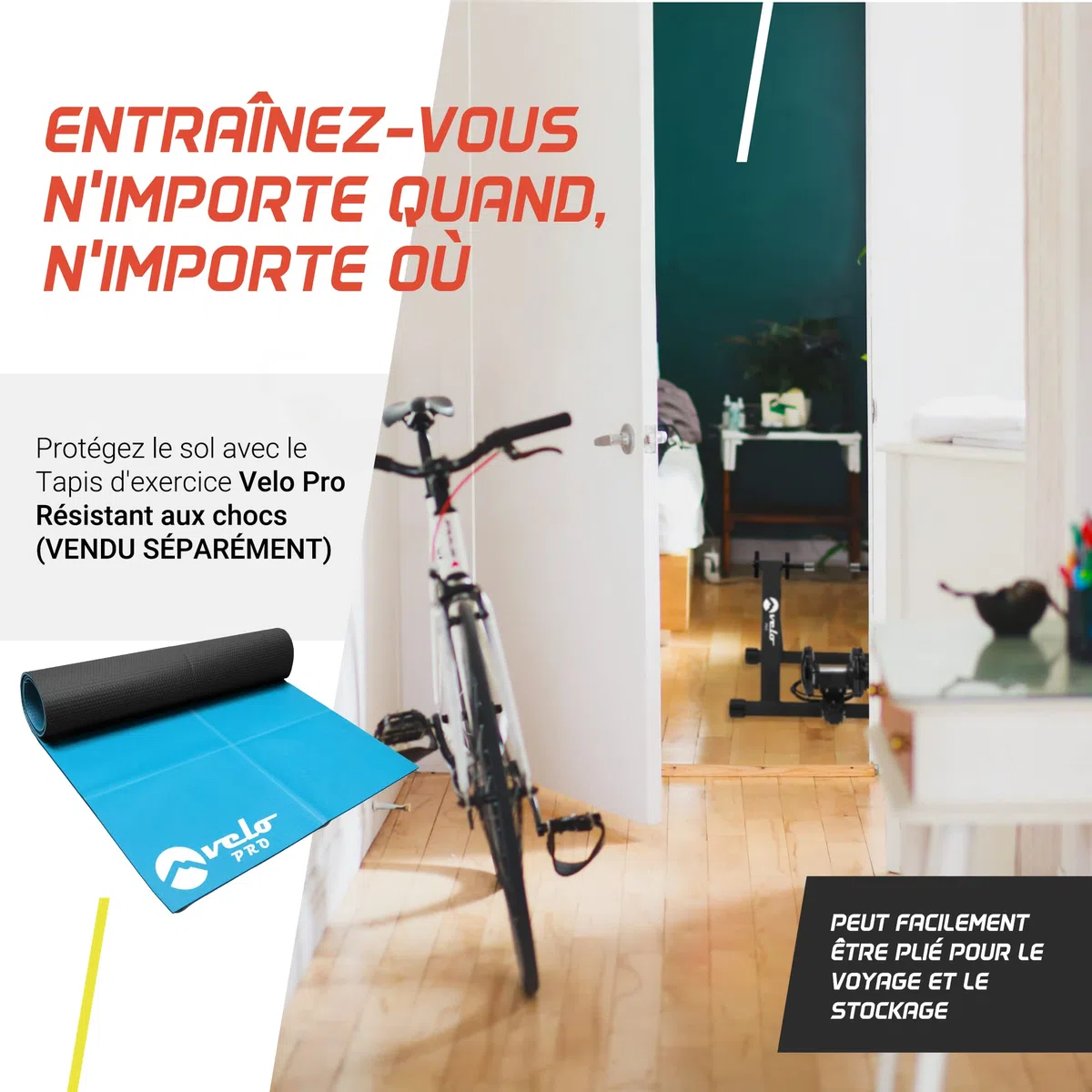Turbo Trainer magnétique – résistance variable d'intérieur Vélo d'appartement pour route et montagne vélos
