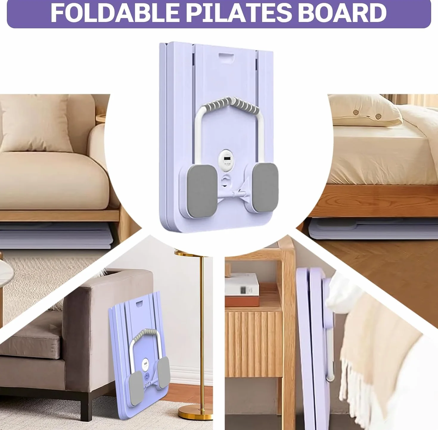 VHV Pilates Reformer Compact 5 en 1, Roue Abdominale avec Rebond Automatique et Minuterie, Ab Roller Fitness