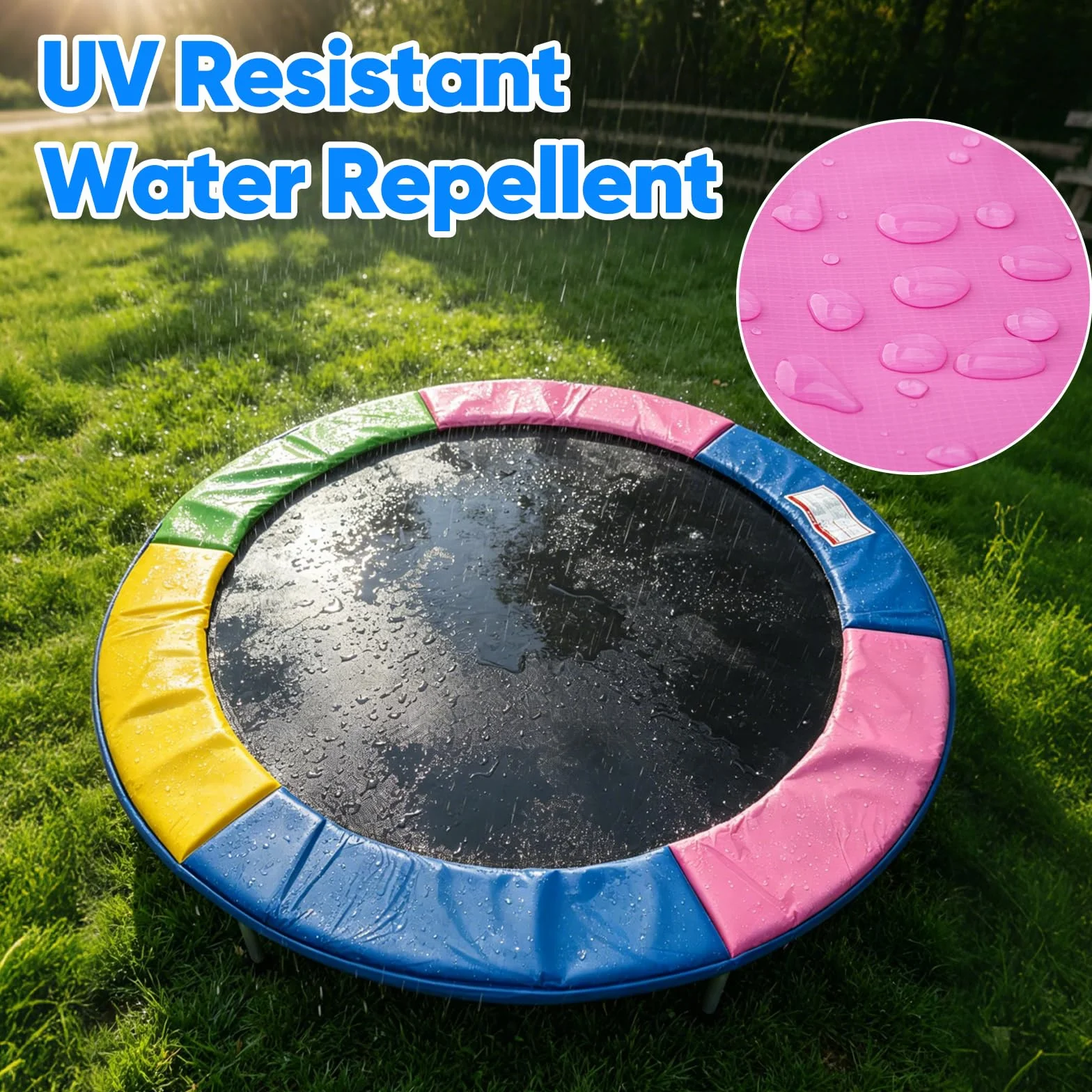NONMON Coussin de Protection Remplacement pour Trampoline Ø 244 305 366 397 427cm, Housse de Protection des Bords Indéchirable Couverture Rembourrage, Tapis de sécurité Résistant aux UV