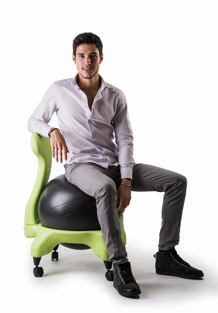 violet - chaise ergonomique avec ballon d'exercise