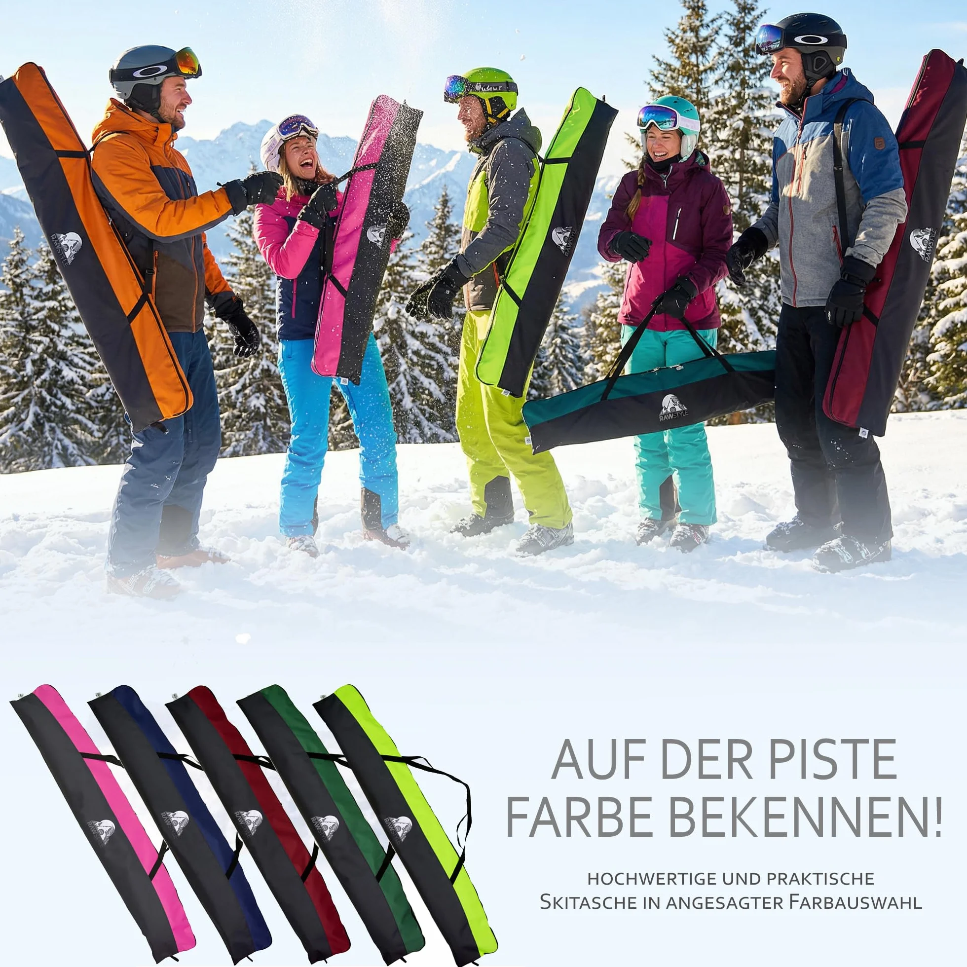 Rawstyle Sac de Ski pour Adultes - Étanche - 160 cm ou 180 cm - Modèle 2