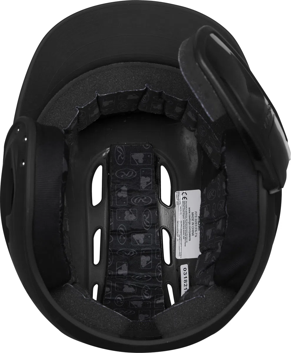 Rawlings 2022 R16 Reverse 1-Tone Baseball Batting Helmet, Senior, Matte Black