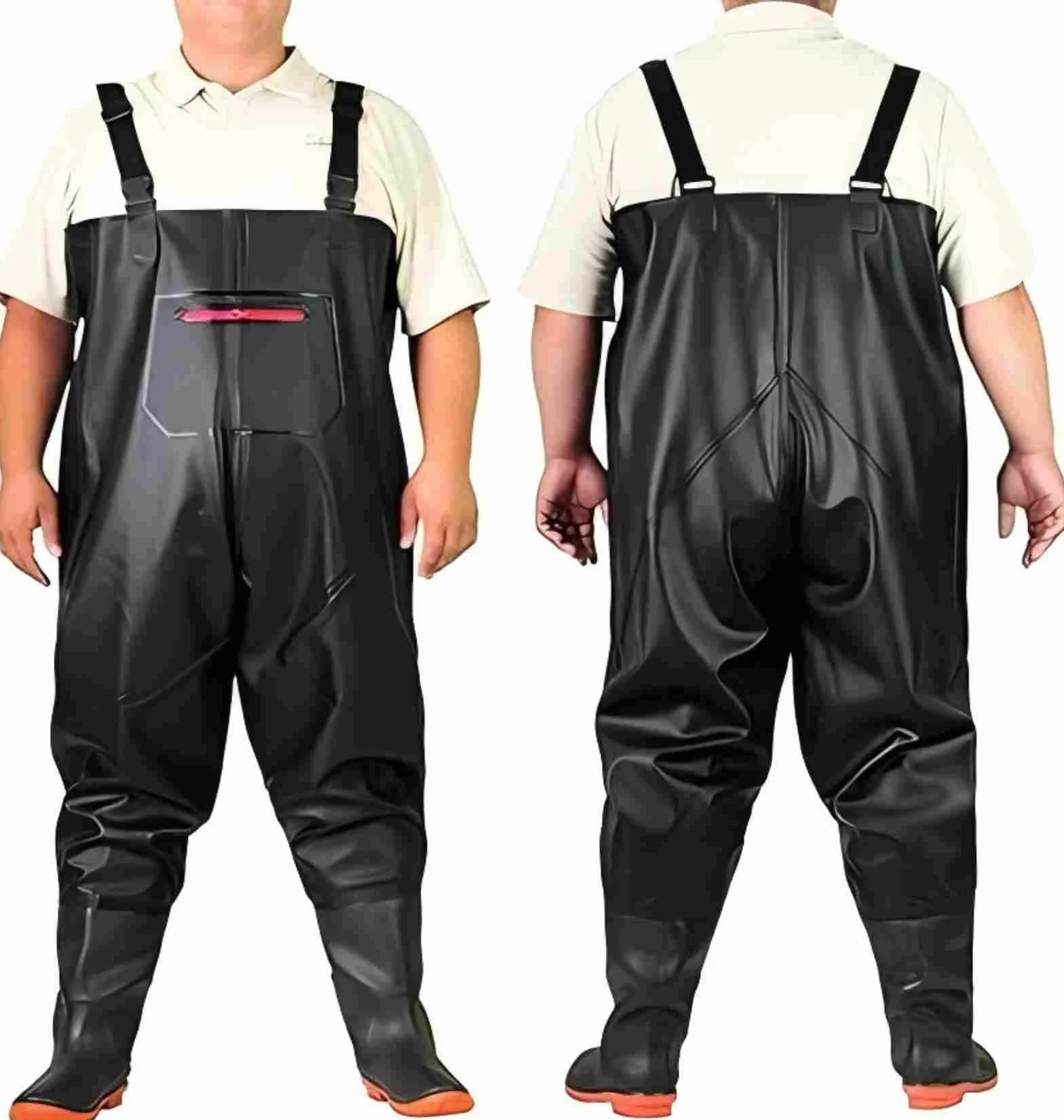 HoldOneLight Waders surdimensionnés pour homme, en PVC, imperméables, pour la chasse, avec ceinture de pied de bottes, respirant, léger