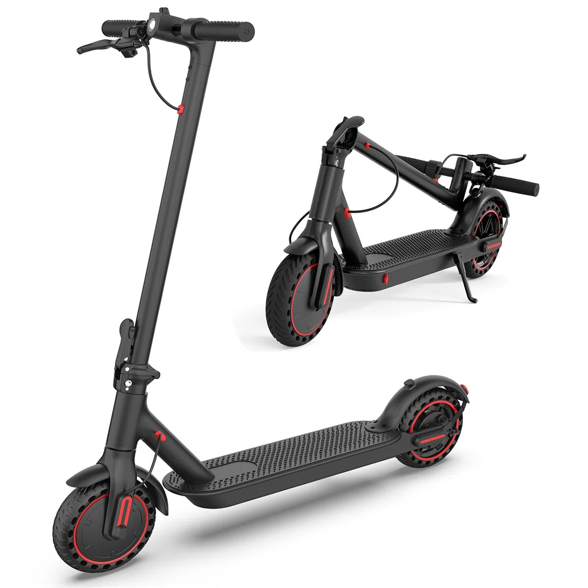 Trottinette électrique Pliable pour Adultes, 8.5"/10" pneus, 4 amortisseurs, portée maximale 30-45 kilomètres, contrôlable par Application