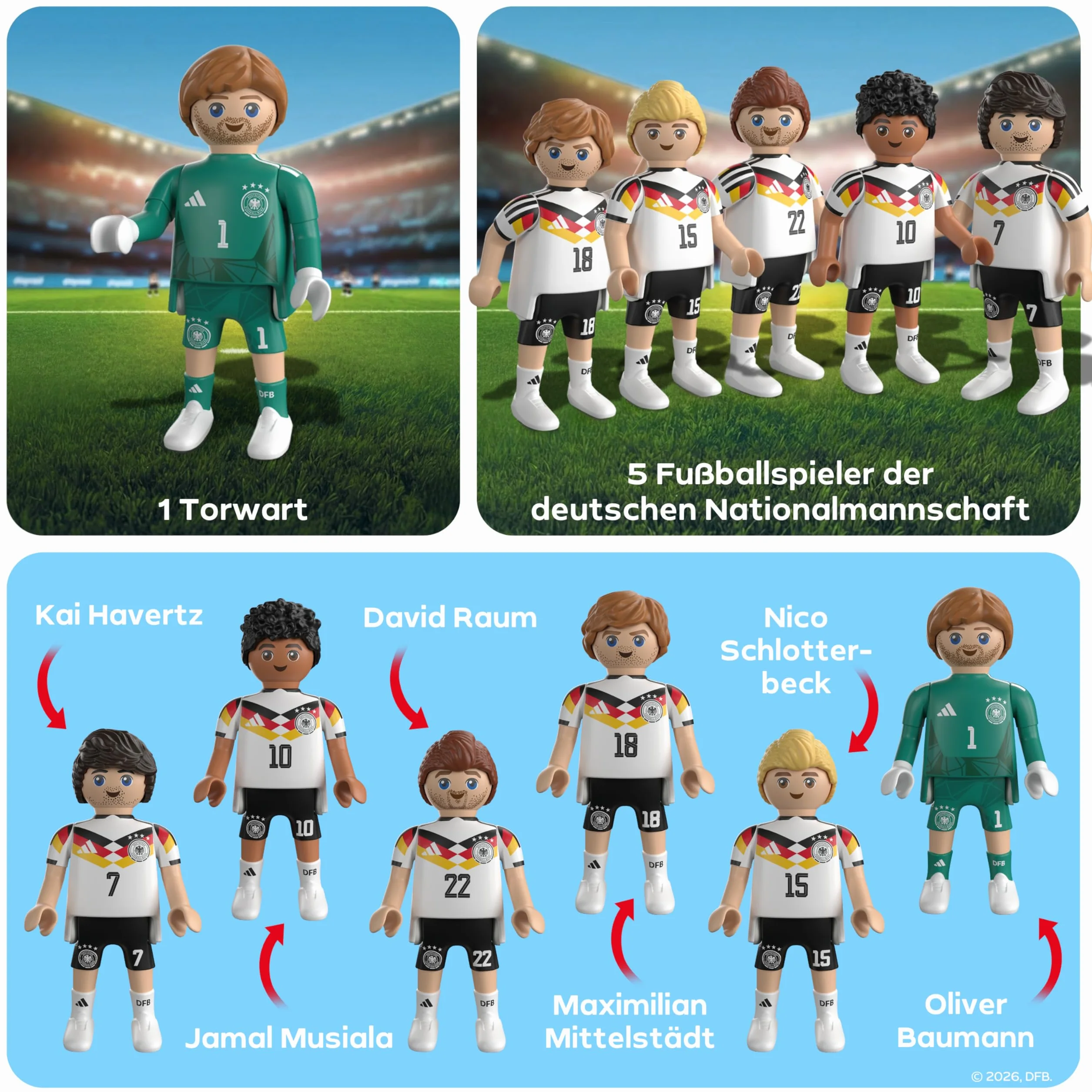 PLAYMOBIL DFB 210450 - Jeu de Joueurs 2 - Figurines de Football