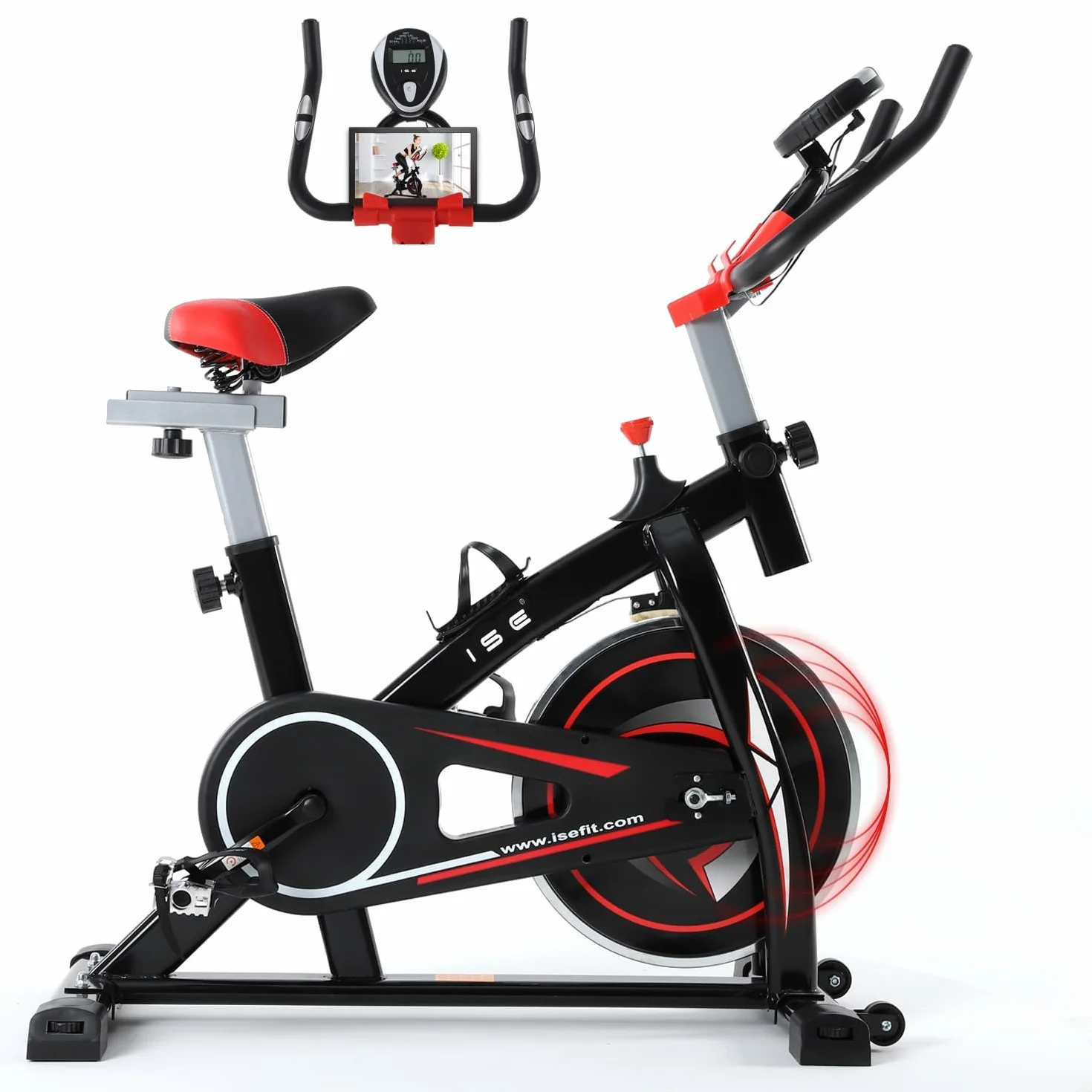 ISE Velo Appartement Volant d'Inertie 13KG Cardio Silencieux Réglable en Hauteur