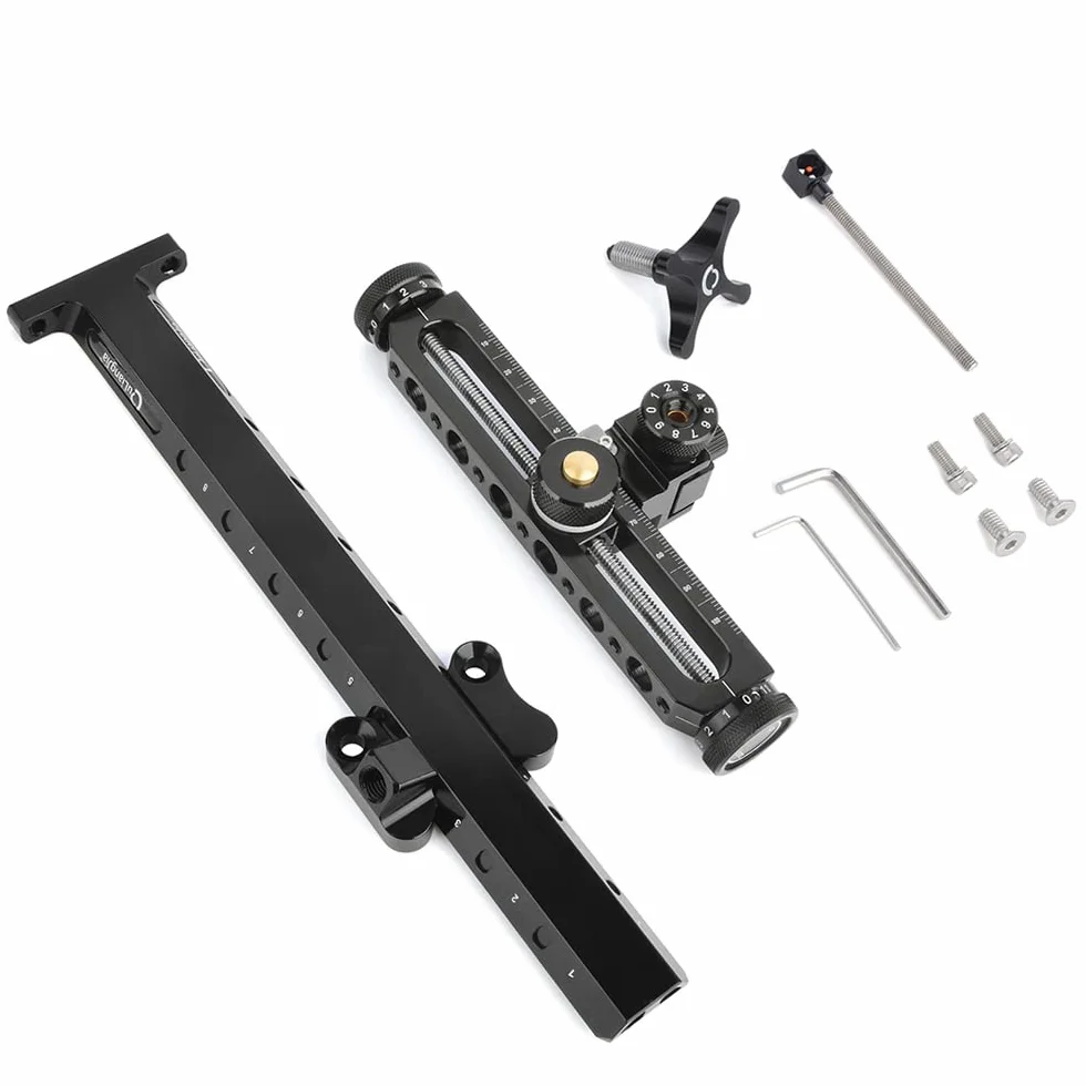 Viseur d'arc Classique Aluminium 9 Pouces Ajustable pour Tir à l'arc Chasse