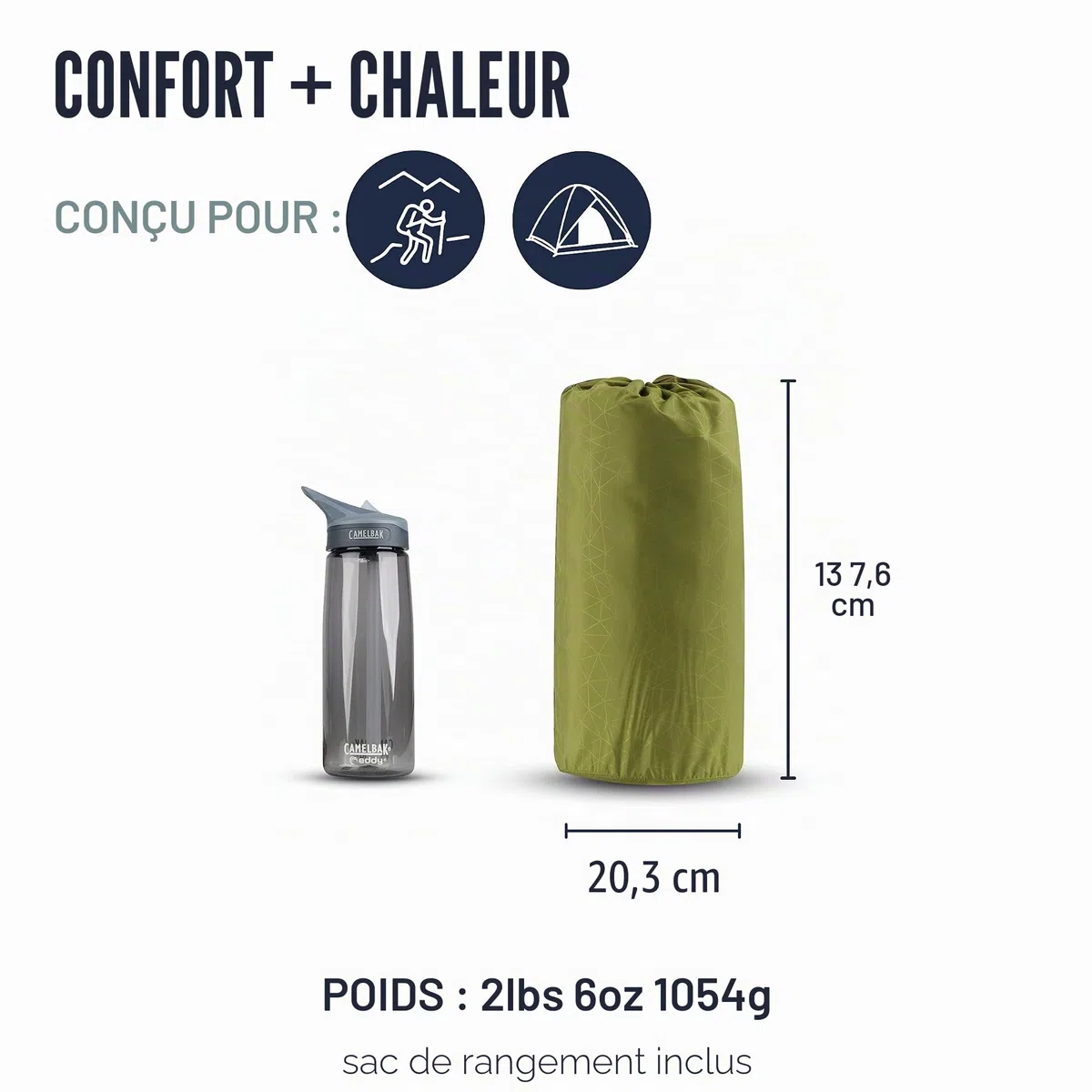 Colchoneta Autohinchable - SI - Camp Mat Self Inflating L Color: Verde Oliva