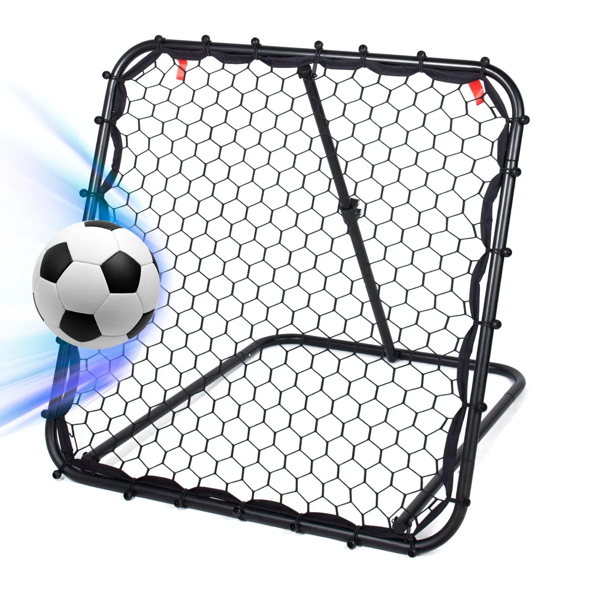 Leogreen Filet de Rebond de Football Ajustable Angle réglables, Rebondisseur Football Adolescents Pliable Cible Sardines de Fixation fournies