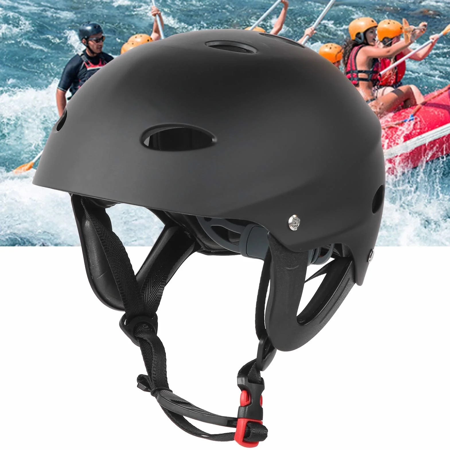 Casque De Sports Nautiques Pour Adultes, Casques Pour Adultes, Casquette De Sécurité Multisports Ultralégère Pour Hommes Et Femmes, Alpinisme, Escalade Et Rivière à la Dérive, Noir Mat
