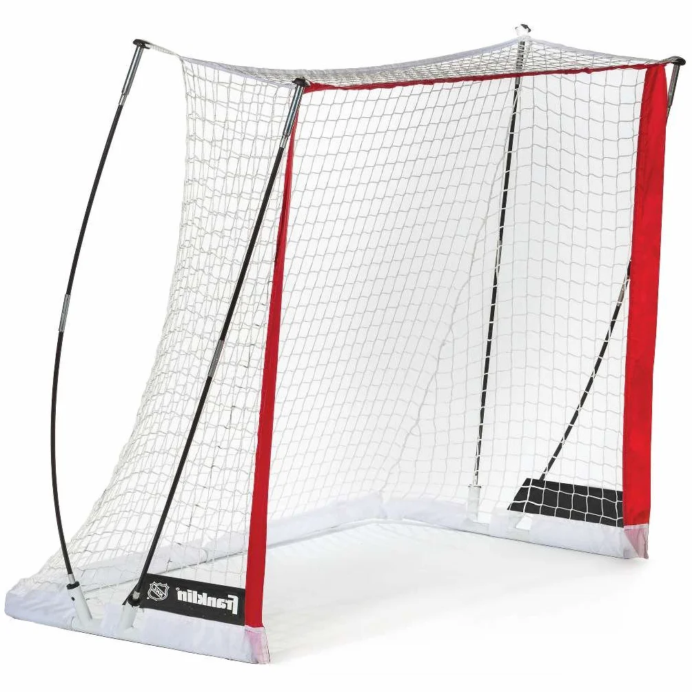 Franklin Sports Fibertech Cage de Hockey de Rue Portable de la LNH Ensemble de But roulettes-127 cm Unisexe-Adolescents, Rouge, 50 inches