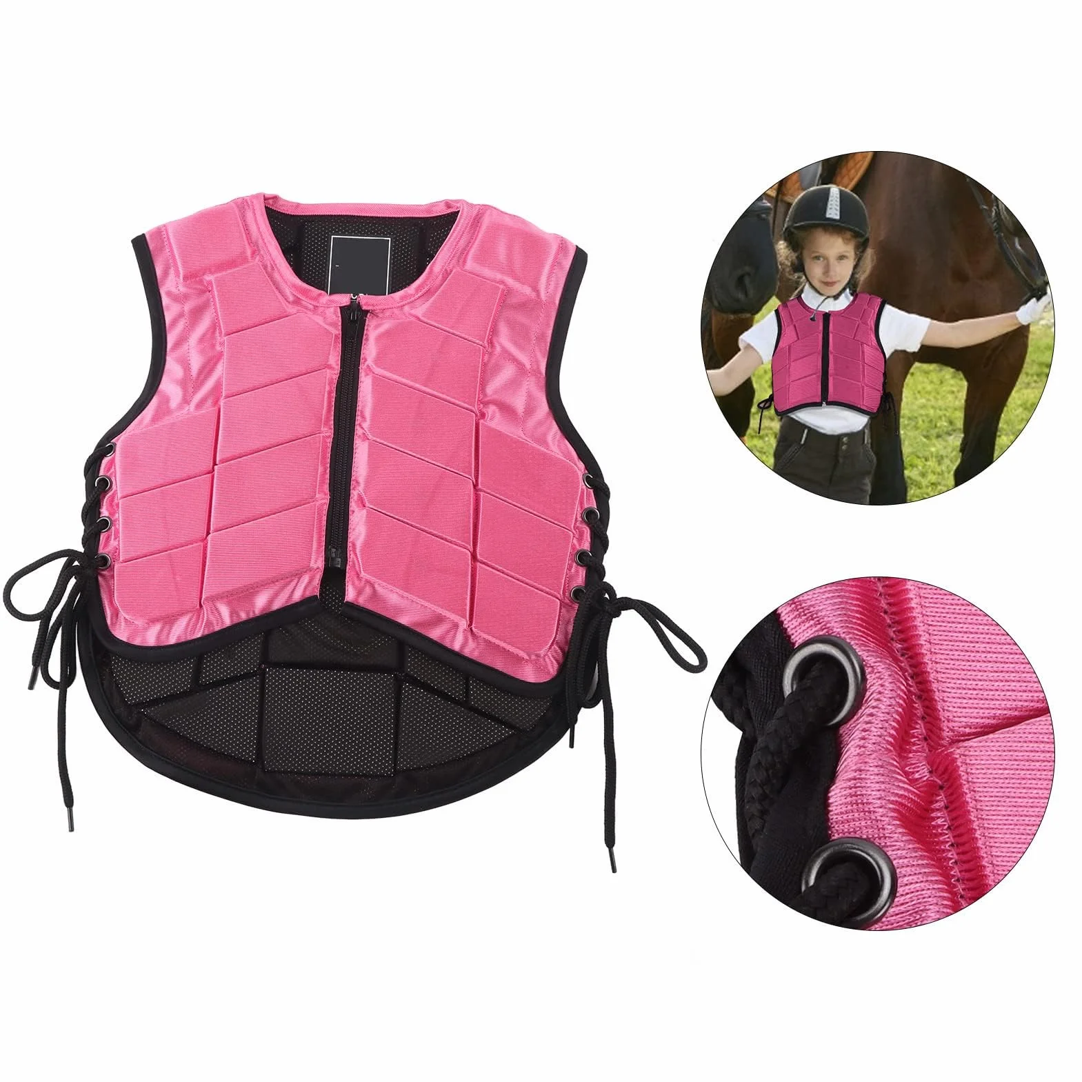 Gilet D'équitation pour Enfants, Gilet D'équitation Professionnel Unisexe rembourré en EVA, équipement de Protection pour L'équitation, Protection du Corps pour Filles et Garçons