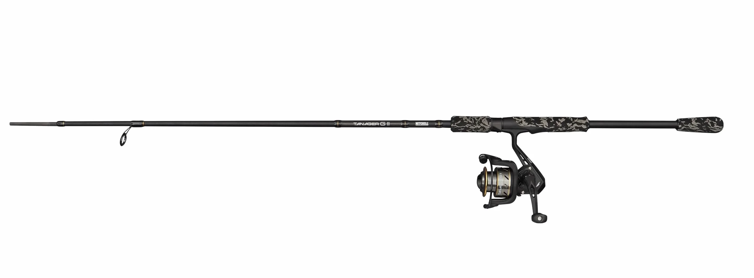 Mitchell Tanager G2 Spin Combo | Ensemble Canne à pêche Spinning et Moulinet pour la pêche en Eau Douce | Débutants et intermédiaires | Noir, Canne modérée | Plusieurs Options Disponibles