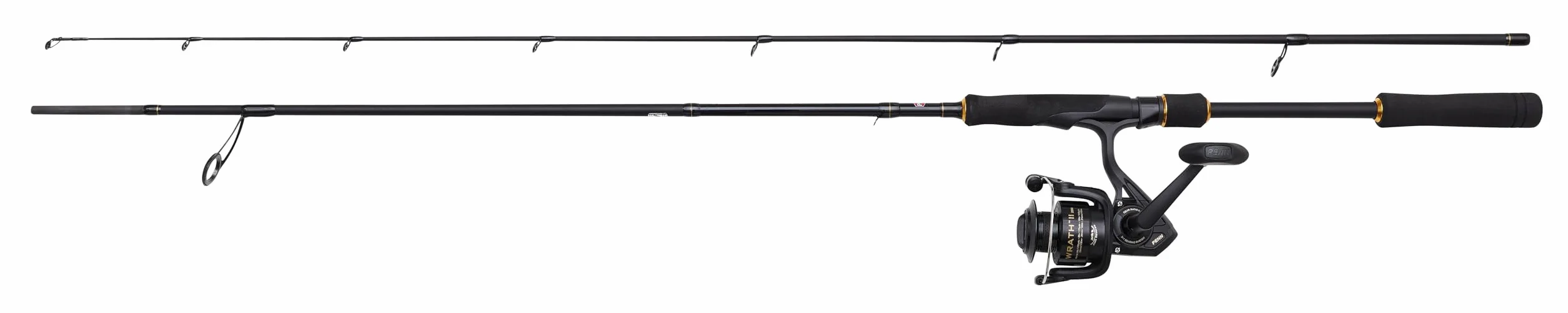 Penn Wrath II Labrax Spinning Combo – La canne à pêche en mer parfaite et moulinet pour les pêcheurs qui veulent attraper le bar de mer avec des leurres métalliques, durs ou souples, excellent rapport