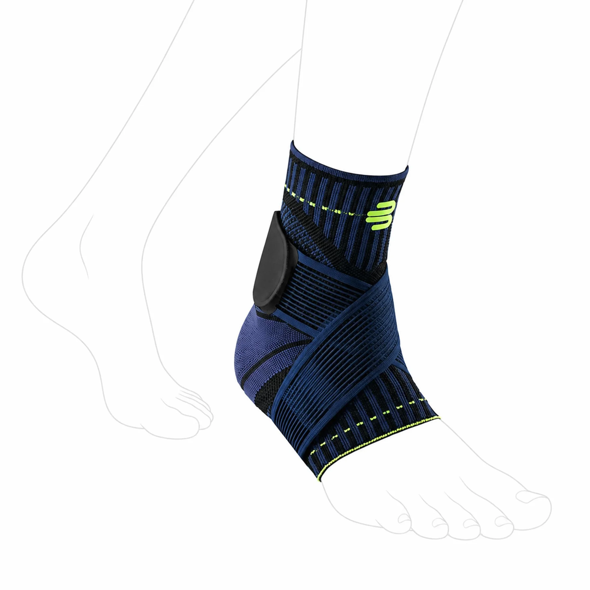 Bauerfeind, Chevillière de sport pour la cheville, À porter à droite pour stabiliser la cheville au basketball, football, handball, volley-ball ou la course à pied, Pas d’entorse, d’hyper extension et de torsion