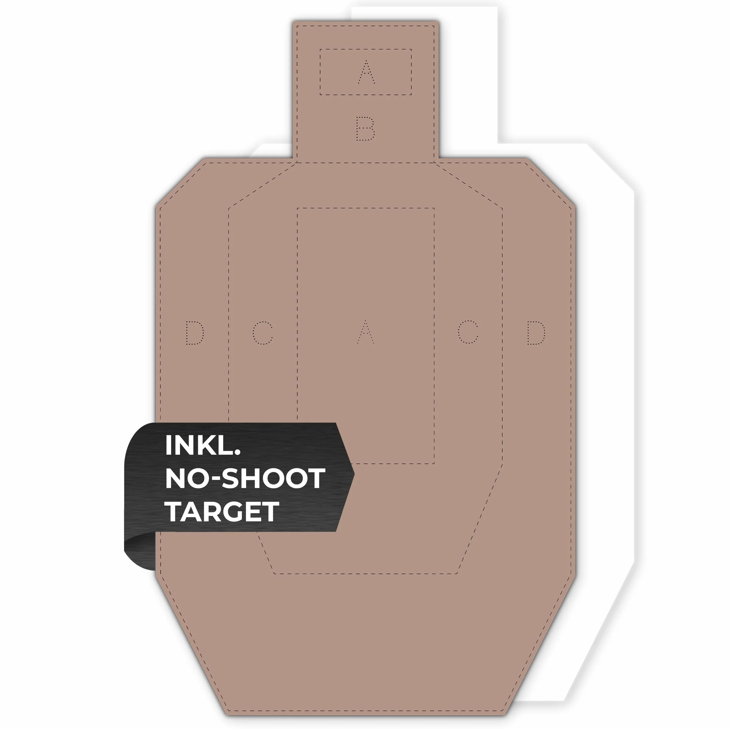 X-Targets USPSA/IPSC Metric Disque de compétition/carton ondulé Marron/Blanc Format 46 x 76 cm