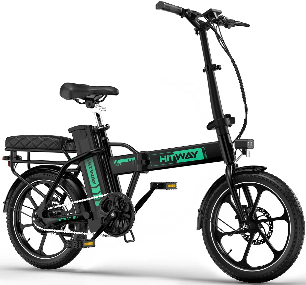 HITWAY Vélo Électrique Pliable 16", 36V 13Ah Batterie Amovible E-Bike,pedelec