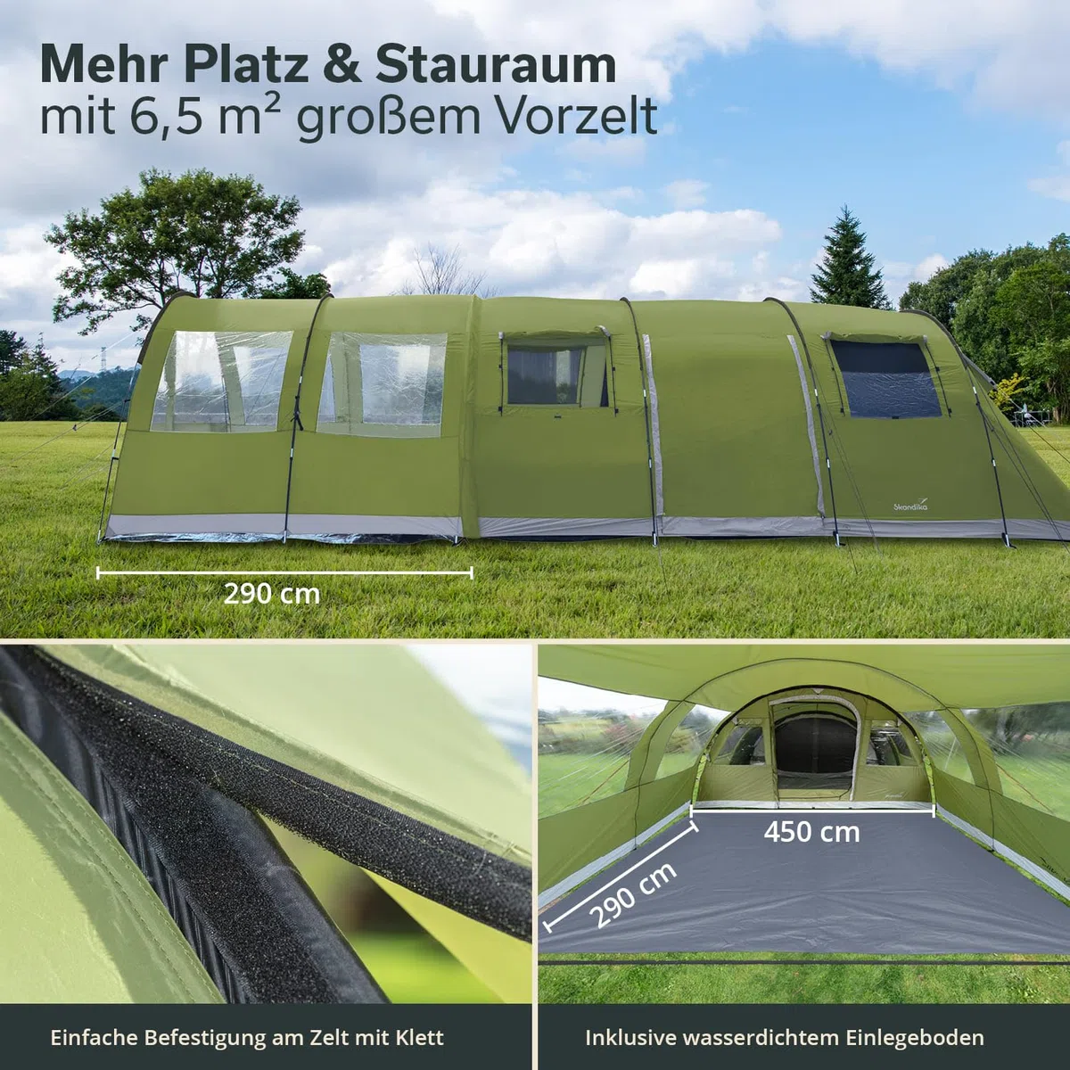 Skandika Canopy Gotland 6 - Auvent avancée Extension pour Tente Tunnel Skandika Gotland 6