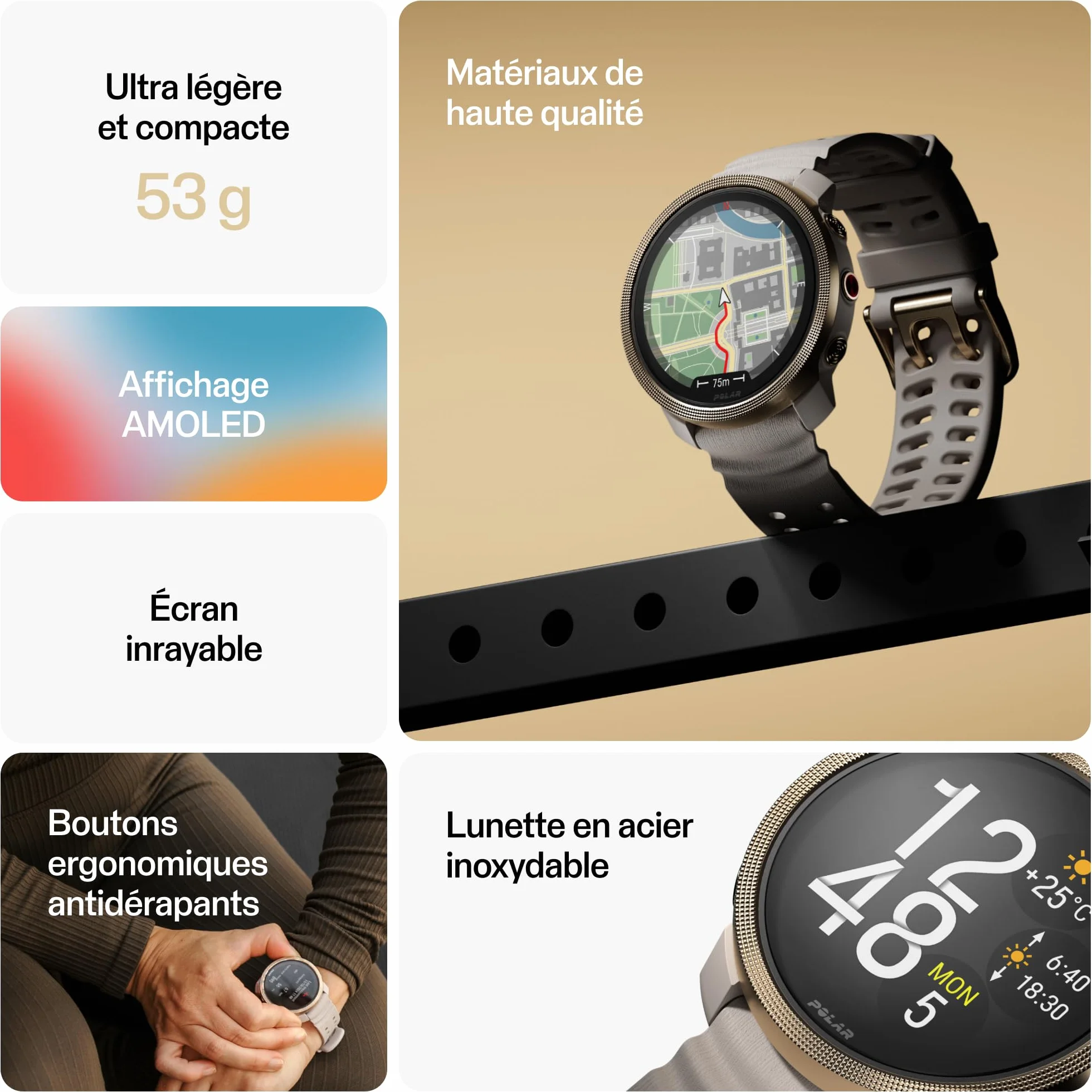 Polar Vantage M3 – Montre de Running avec Écran AMOLED, GPS Double Fréquence, Outil Navigation Ultra Précis, Autonomie Jusqu'à 7 Jours