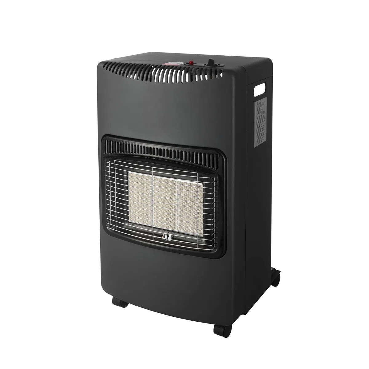 White by Brigros DA-201 Poêle à gaz pliable, infrarouge, allumage piézoélectrique, compatible GPL/butane/propane, compartiment pour bouteille de gaz jusqu'à 15 kg, système ODS, 4200 W, noir